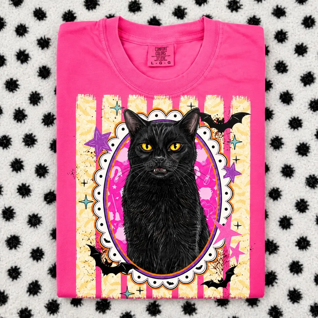 Comfort Colors Striped Witchy Halloween Shirt, Preppy Witches Sisters Gothic Vintage Spooky Tee - photo 2