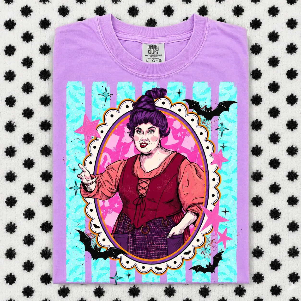 Comfort Colors Striped Witchy Halloween Shirt, Preppy Witches Sisters Gothic Vintage Spooky Tee - photo 4