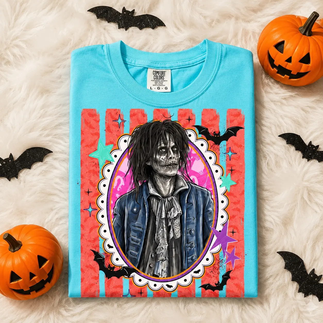 Comfort Colors Striped Witchy Halloween Shirt, Preppy Witches Sisters Gothic Vintage Spooky Tee - photo 5