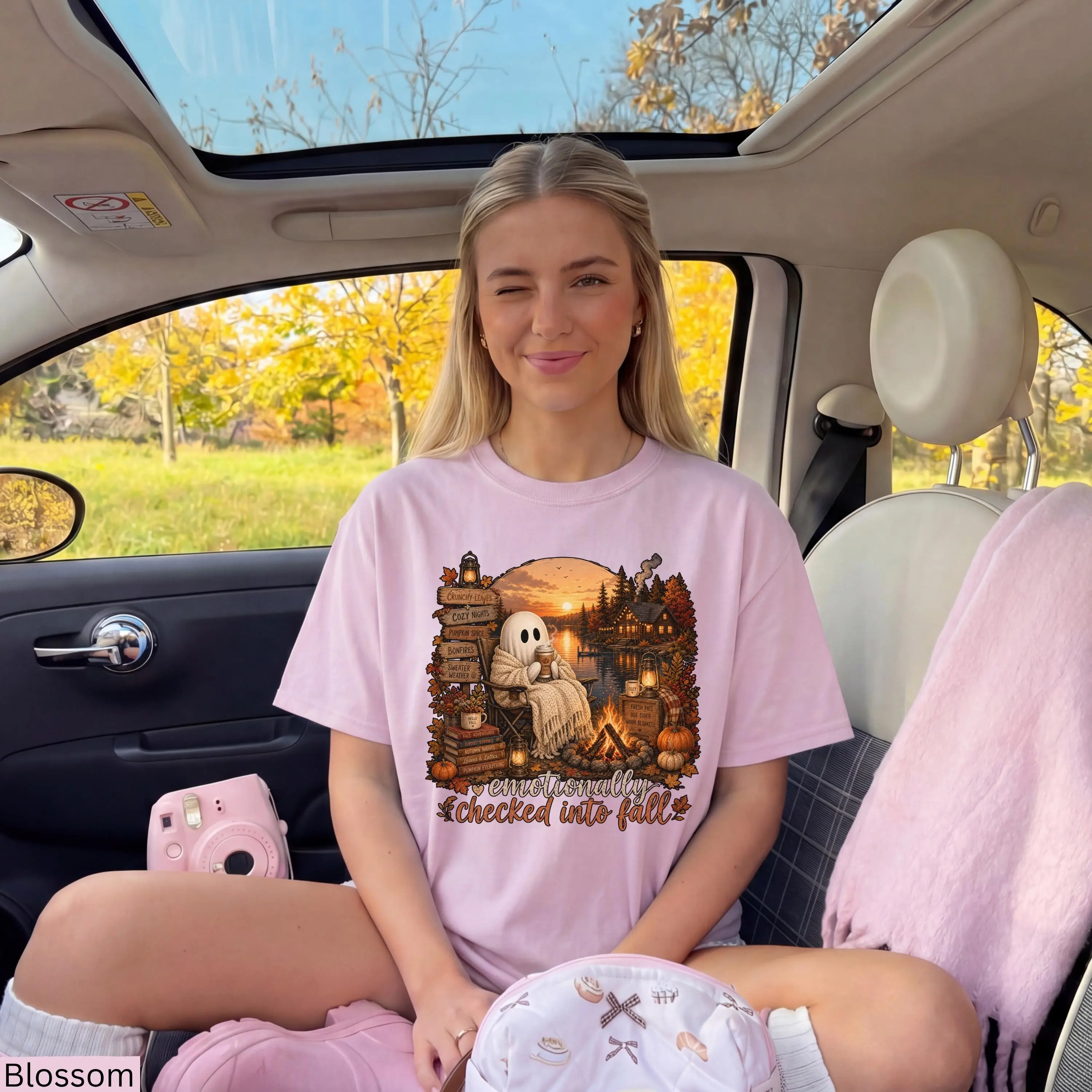 Comfort Colors Summerween Ghost Shirt, Mentally I Am Here Funny Trendy Halloween Fall Book Lover Tee - photo 4