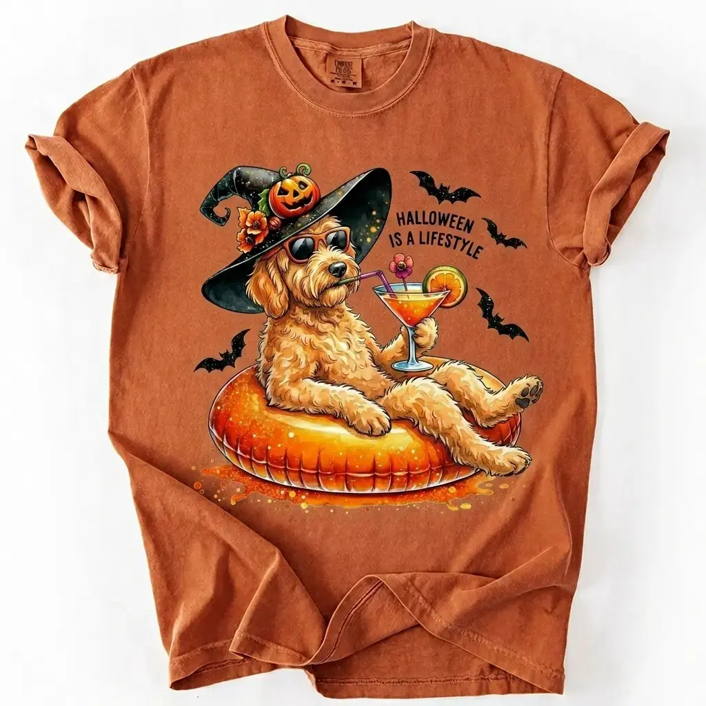 Comfort Colors Yam Color 50+ Dog Breeds Halloween Is A Lifestyle Shirt, Funny Graphic Tee - photo 2