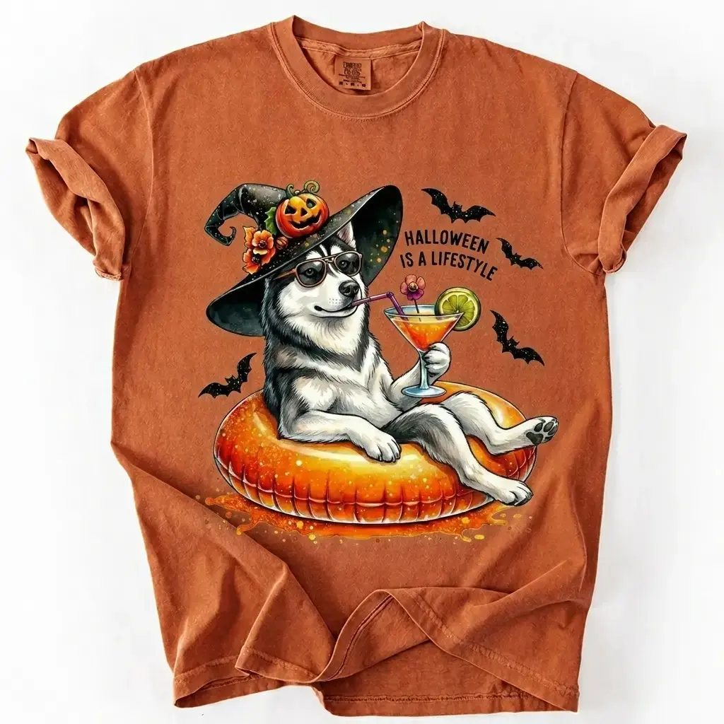 Comfort Colors Yam Color 50+ Dog Breeds Halloween Is A Lifestyle Shirt, Funny Graphic Tee - photo 3