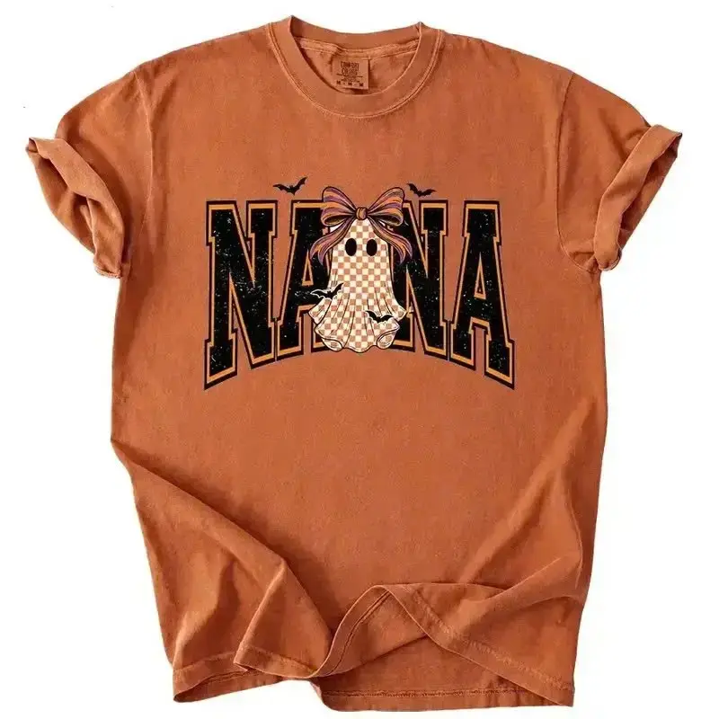 Comfort Colors Yam Custom Mama Halloween Shirt, Ghost Bow Graphic Tee, Mimi Nana Gigi Auntie Grandma Spooky Fall Gift - photo 4
