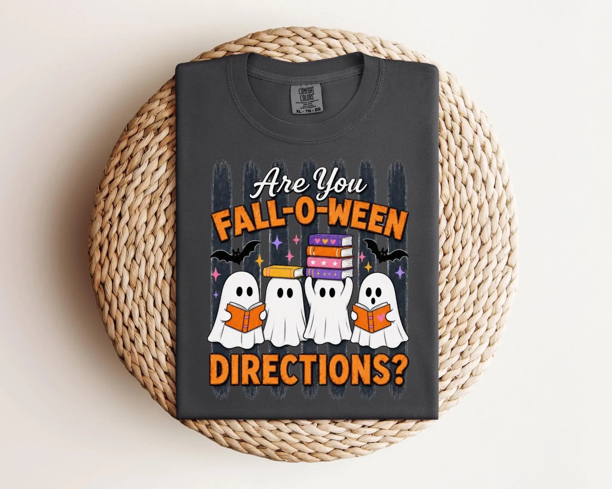 Comfort Colors Teacher Halloween Shirt, Are You Fall O Ween Directions Funny Ghost Tee, Spooky Autumn Gift for Teachers - photo 3