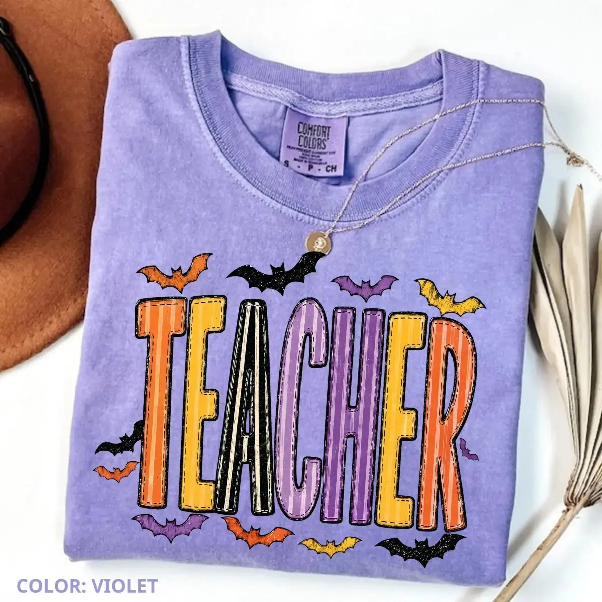 Comfort Colors Teacher Halloween T-Shirt, Cute Spooky Graphic Tee, Back To School Fall Classroom Gift Top