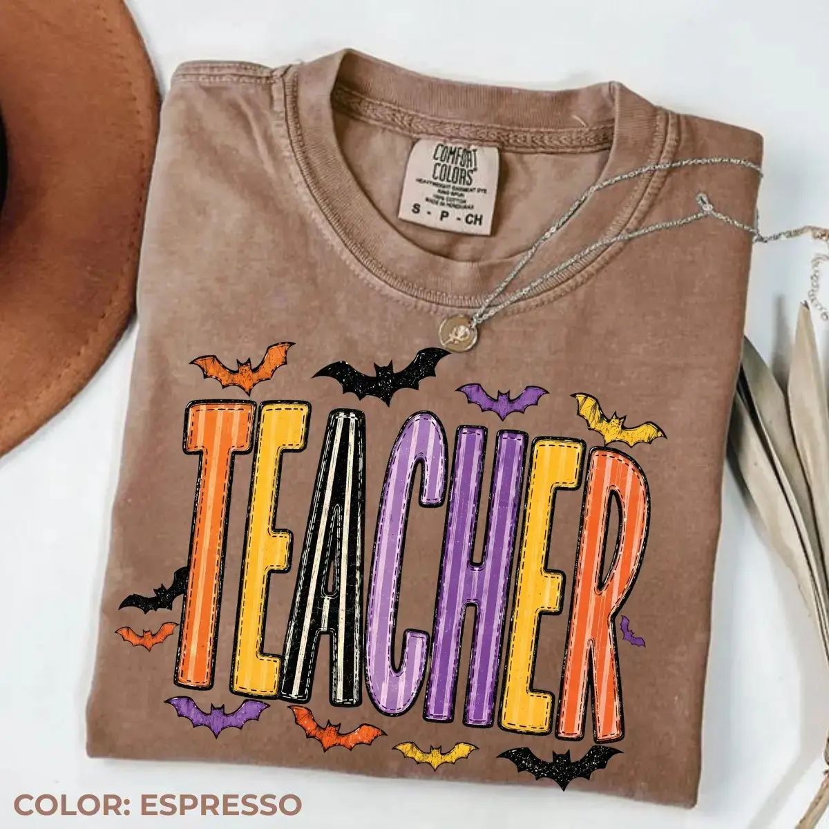 Comfort Colors Teacher Halloween T-Shirt, Cute Spooky Graphic Tee, Back To School Fall Classroom Gift Top - photo 2