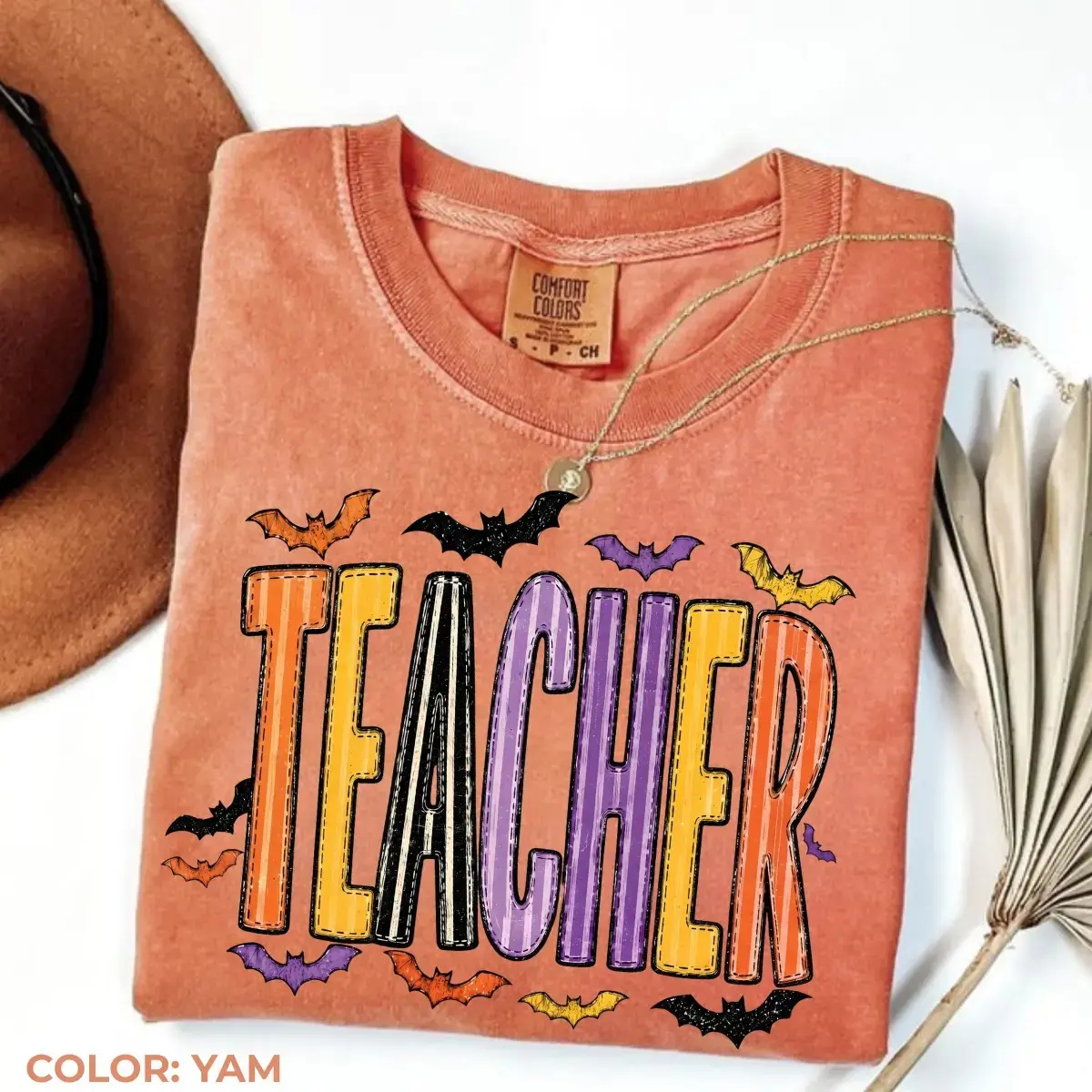 Comfort Colors Teacher Halloween T-Shirt, Cute Spooky Graphic Tee, Back To School Fall Classroom Gift Top - photo 4