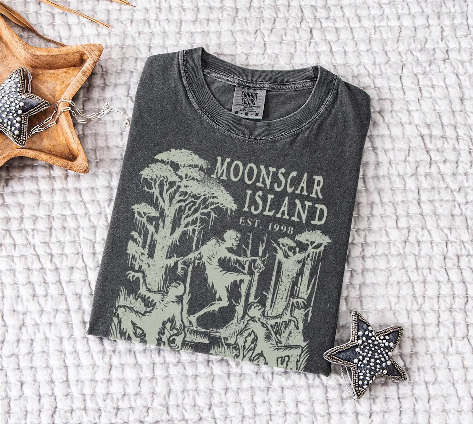 Comfort Colors Retro Zombie Island Cartoon Movie Tee, 90s Nostalgia Vintage Halloween Gift Shirt - photo 2