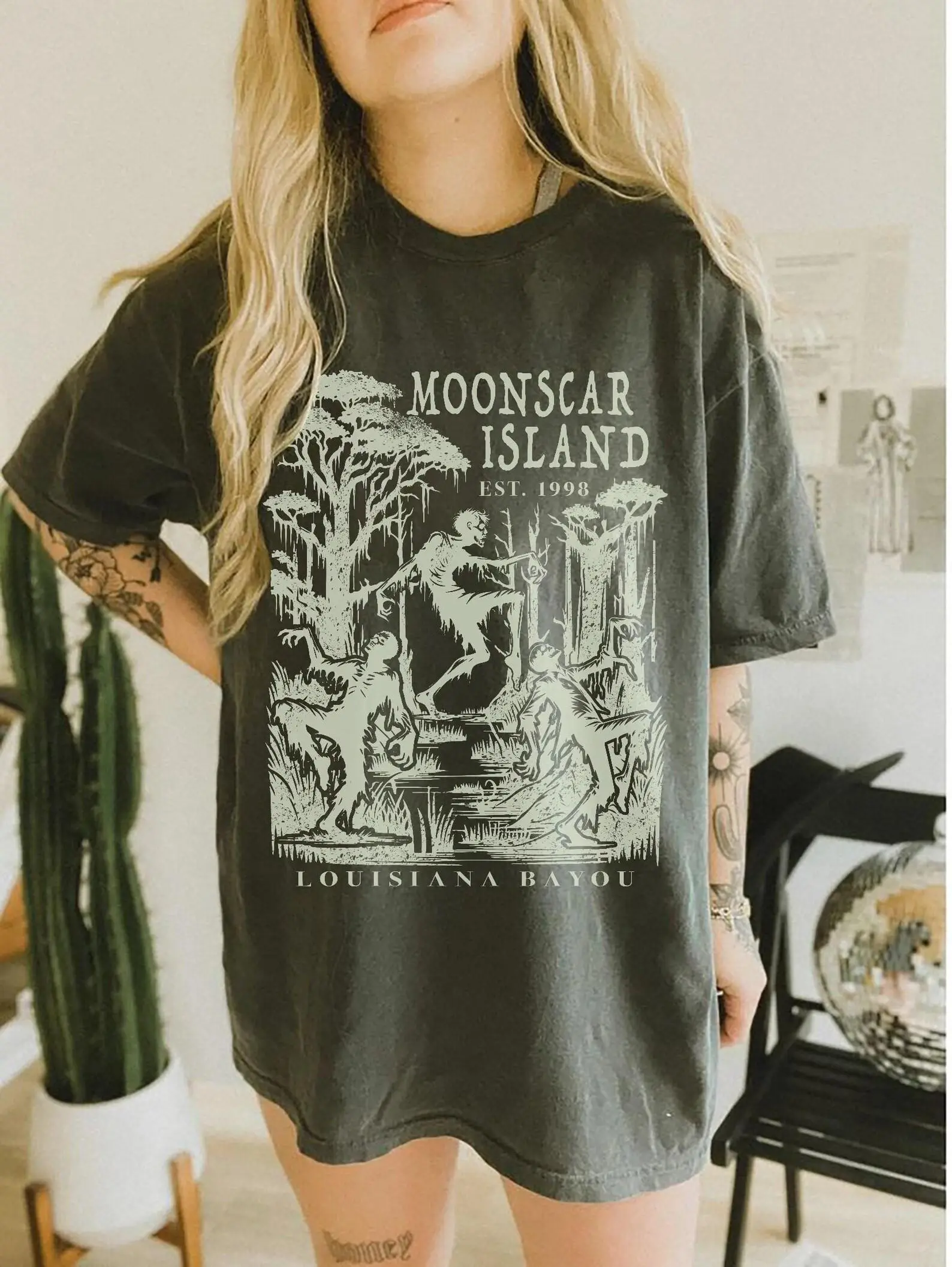 Comfort Colors Retro Zombie Island Cartoon Movie Tee, 90s Nostalgia Vintage Halloween Gift Shirt - photo 3