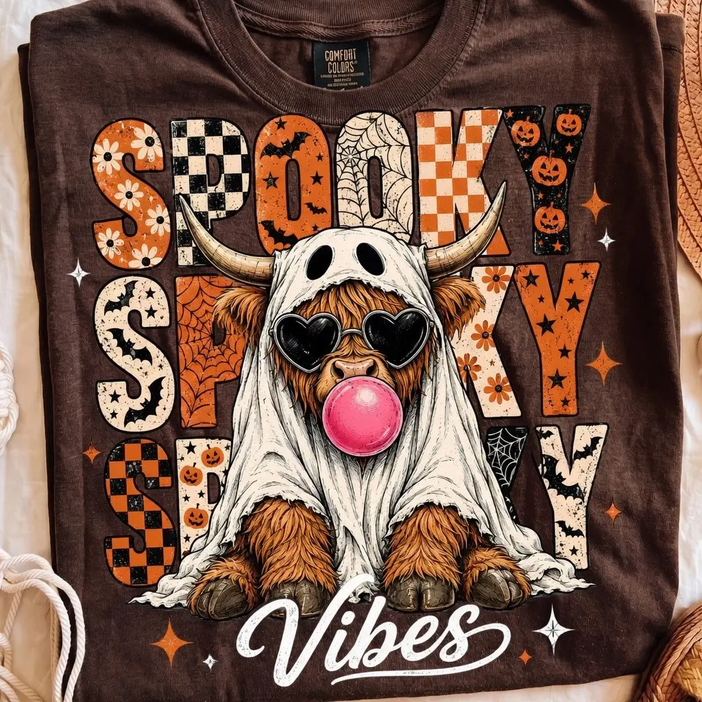 Comfort Colors Tis The Season Ghost Collection Shirt, Girly Halloween Spooky Graphic Tshirt - photo 2