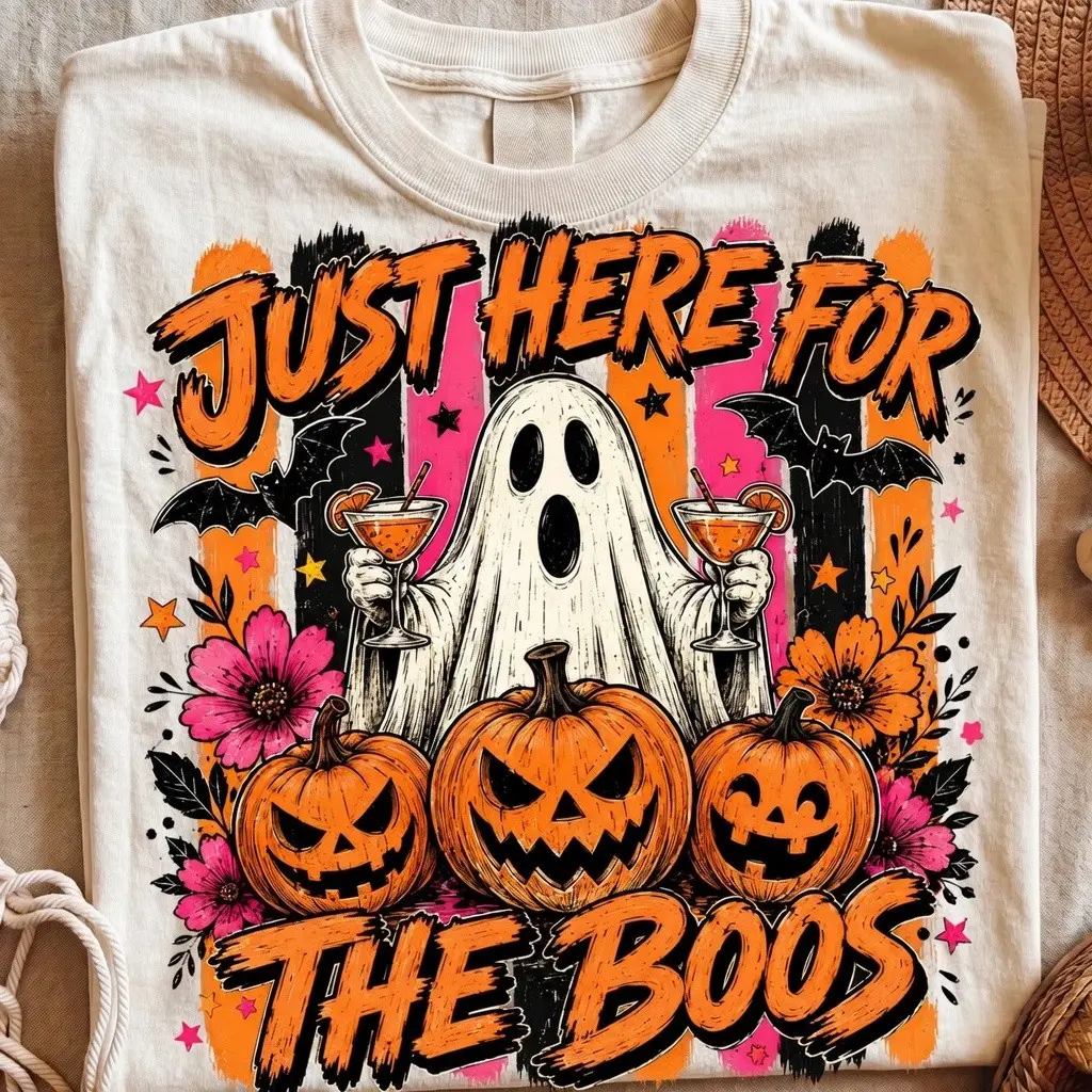 Comfort Colors Tis The Season Ghost Collection Shirt, Girly Halloween Spooky Graphic Tshirt - photo 5