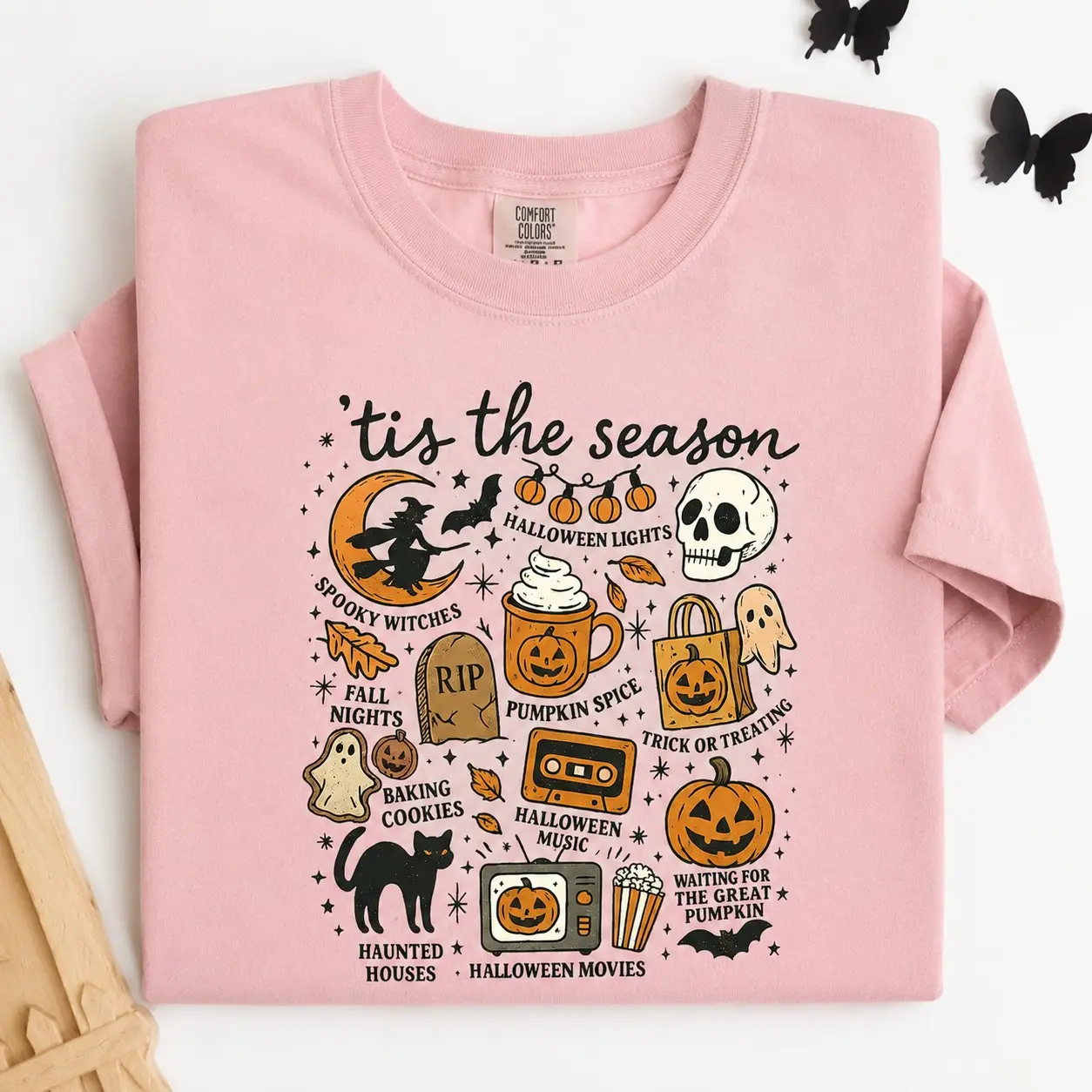 Comfort Colors Tis the Season Halloween Sweatshirt, Spooky Fall Pumpkin Thanksgiving Graphic Crewneck - photo 2