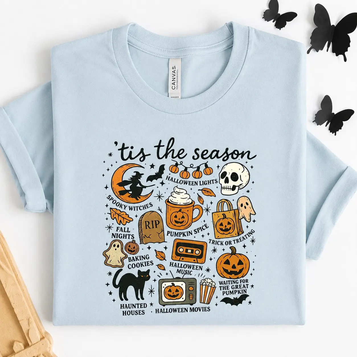 Comfort Colors Tis the Season Halloween Sweatshirt, Spooky Fall Pumpkin Thanksgiving Graphic Crewneck - photo 3