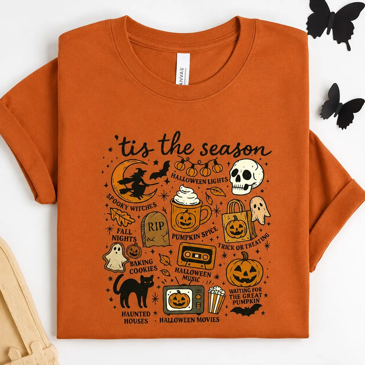 Comfort Colors Tis the Season Halloween Sweatshirt, Spooky Fall Pumpkin Thanksgiving Graphic Crewneck - photo 4