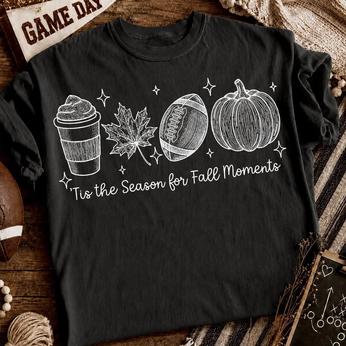 Comfort Colors Tis The Season White Shirt, Fall Autumn Football Spooky Mama Farm Fresh Pumpkins Graphic Tee - photo 3