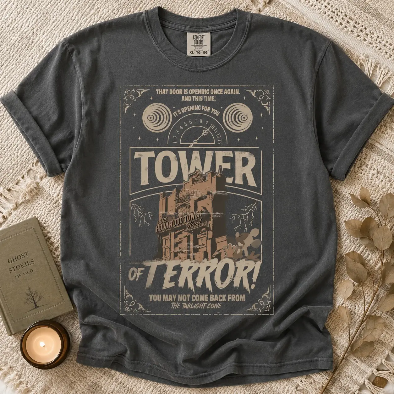 Comfort Colors Tower Of Terror Hollywood Hotel Shirt for Women, Retro Spooky Theme Park Vacation Tee, Summer Sister Gift - photo 2