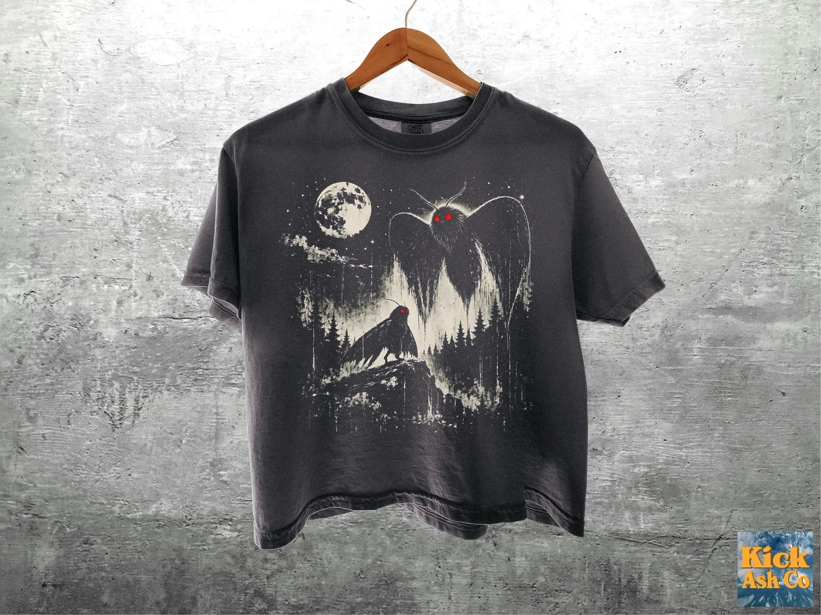 Comfort Colors Vintage Mothman Shirt, Funny Cryptid Meme Graphic Tee, Dark Gothic Academia Unisex Top
