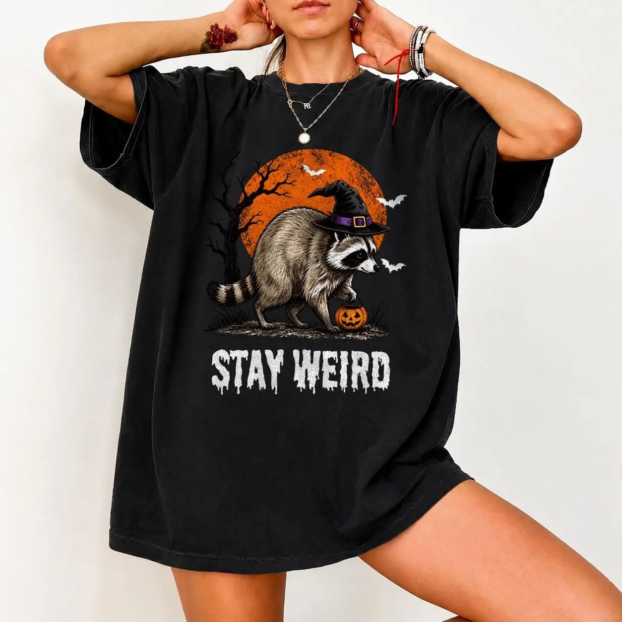 Comfort Colors JimBooThy Raccoon Halloween Shirt, Viral Witch Meme Graphic Tee, Spooky Pumpkin Fall Gift - photo 3