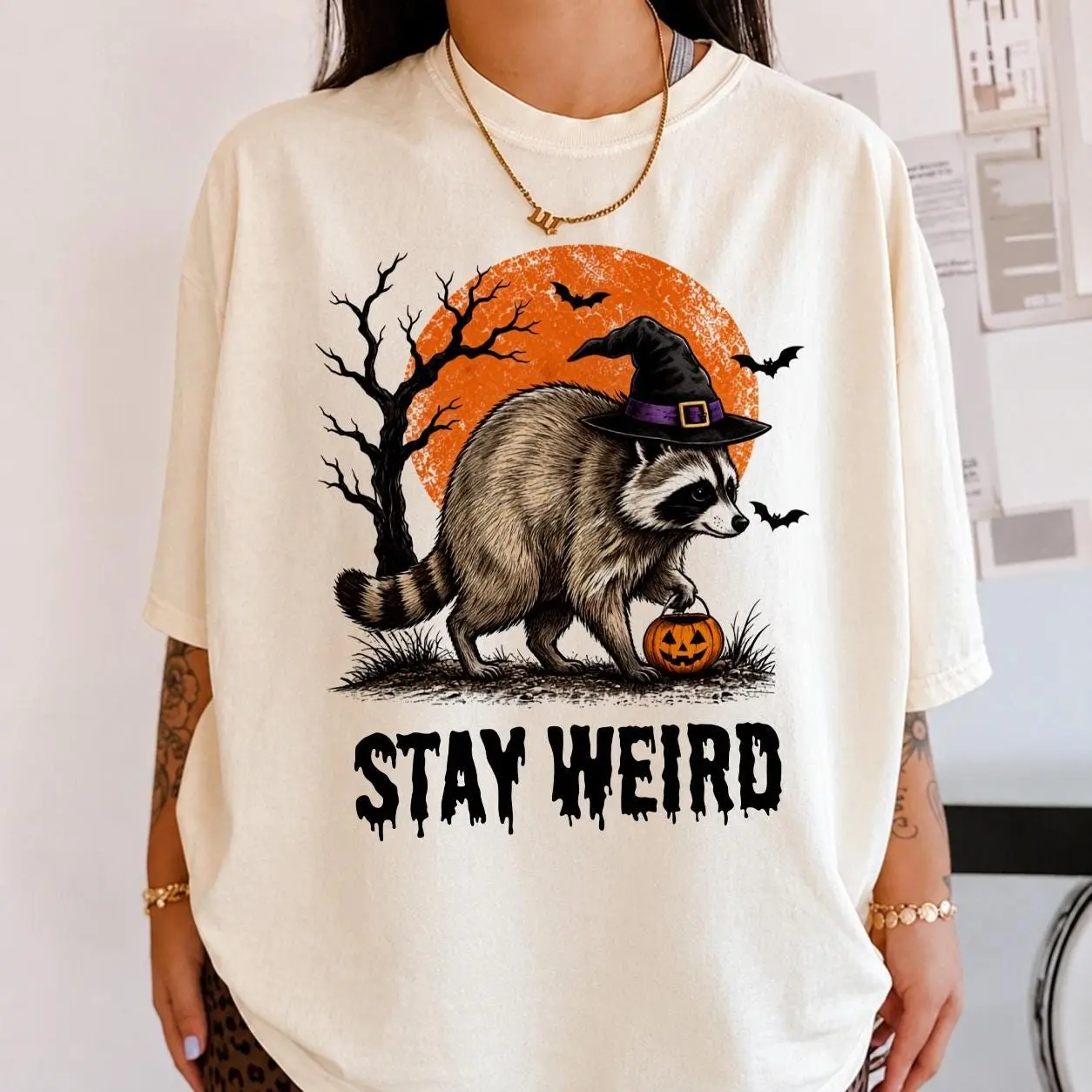Comfort Colors JimBooThy Raccoon Halloween Shirt, Viral Witch Meme Graphic Tee, Spooky Pumpkin Fall Gift - photo 4