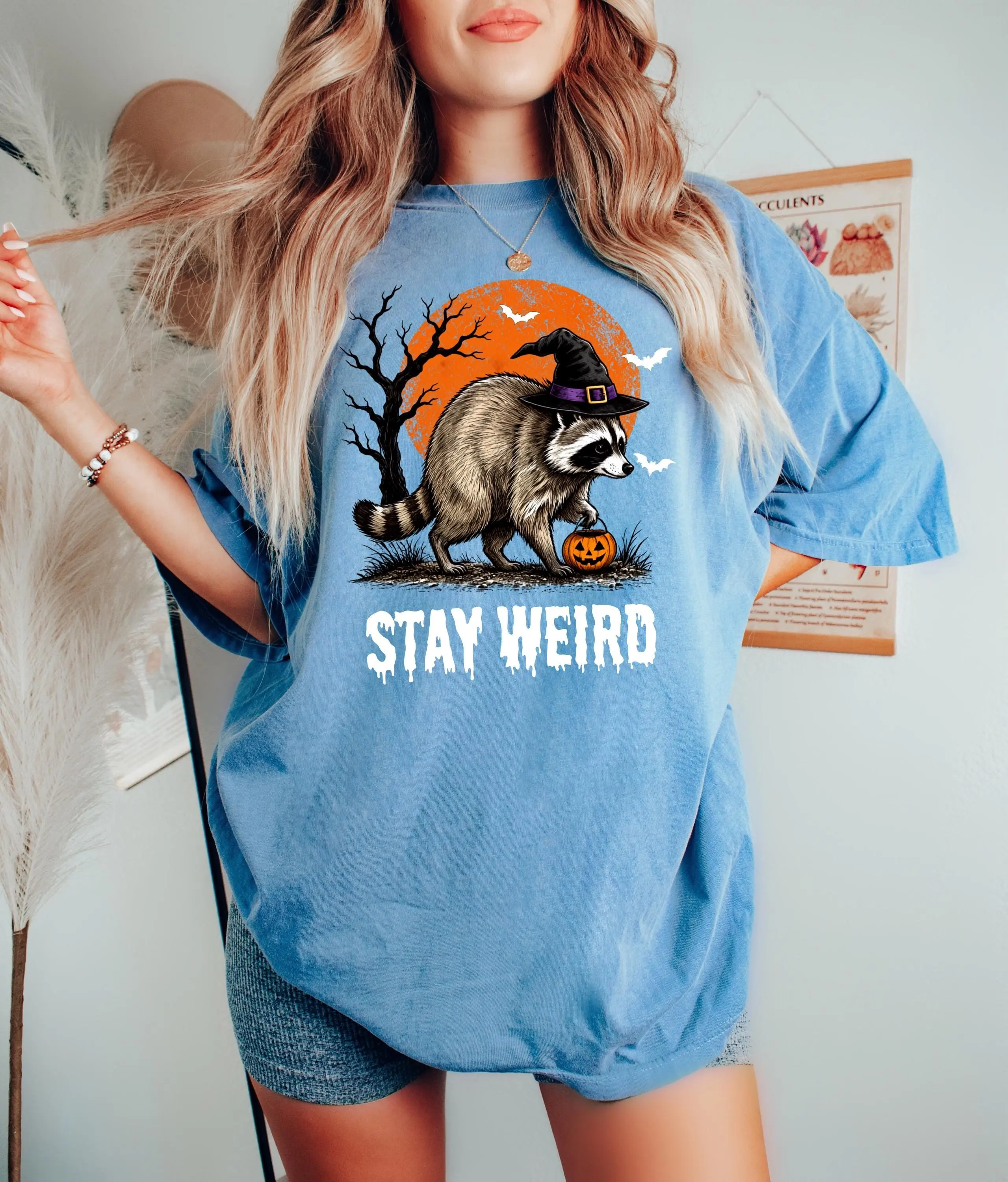 Comfort Colors JimBooThy Raccoon Halloween Shirt, Viral Witch Meme Graphic Tee, Spooky Pumpkin Fall Gift - photo 5