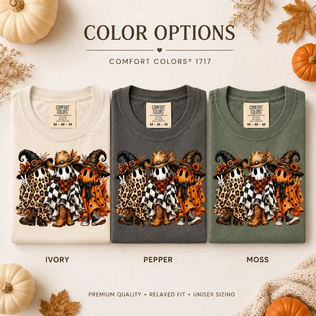 Comfort Colors Western Ghost Shirt, Leopard Cowgirl Fall Spooky Season Halloween Graphic Tee