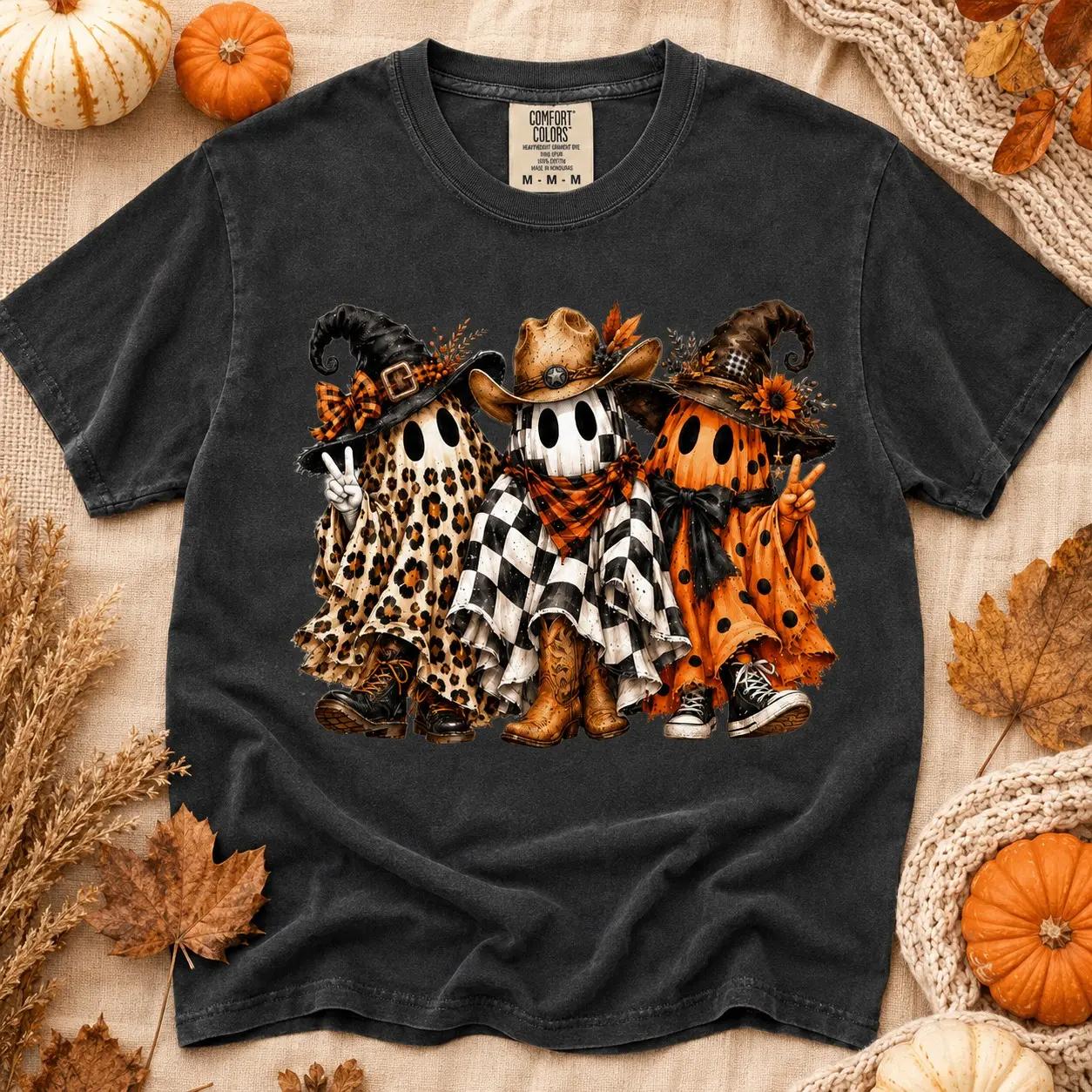 Comfort Colors Western Ghost Shirt, Leopard Cowgirl Fall Spooky Season Halloween Graphic Tee - photo 5