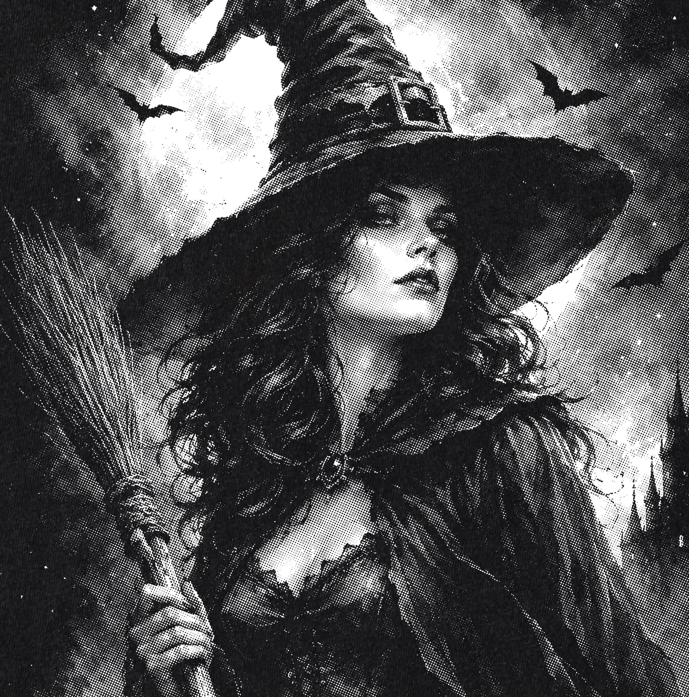Comfort Colors Witch Halftone Sweatshirt, Spooky Season Gothic Sorceress Halloween Graphic Crewneck - photo 2