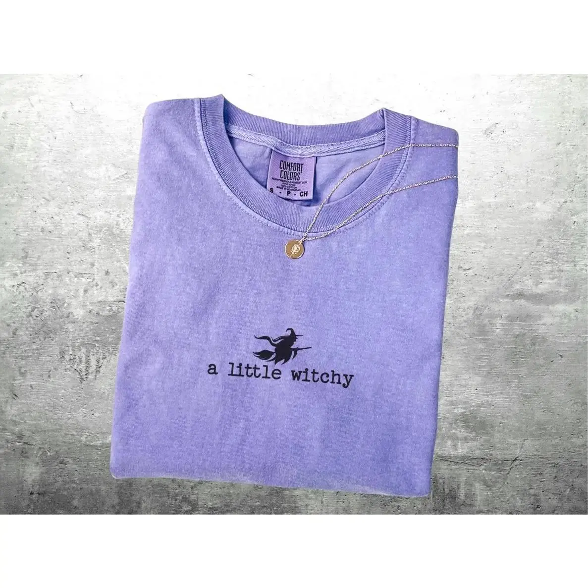 Comfort Colors A Little Witchy Halloween Shirt, Funny Spooky Season Vintage Oversized Unisex Tee - photo 2