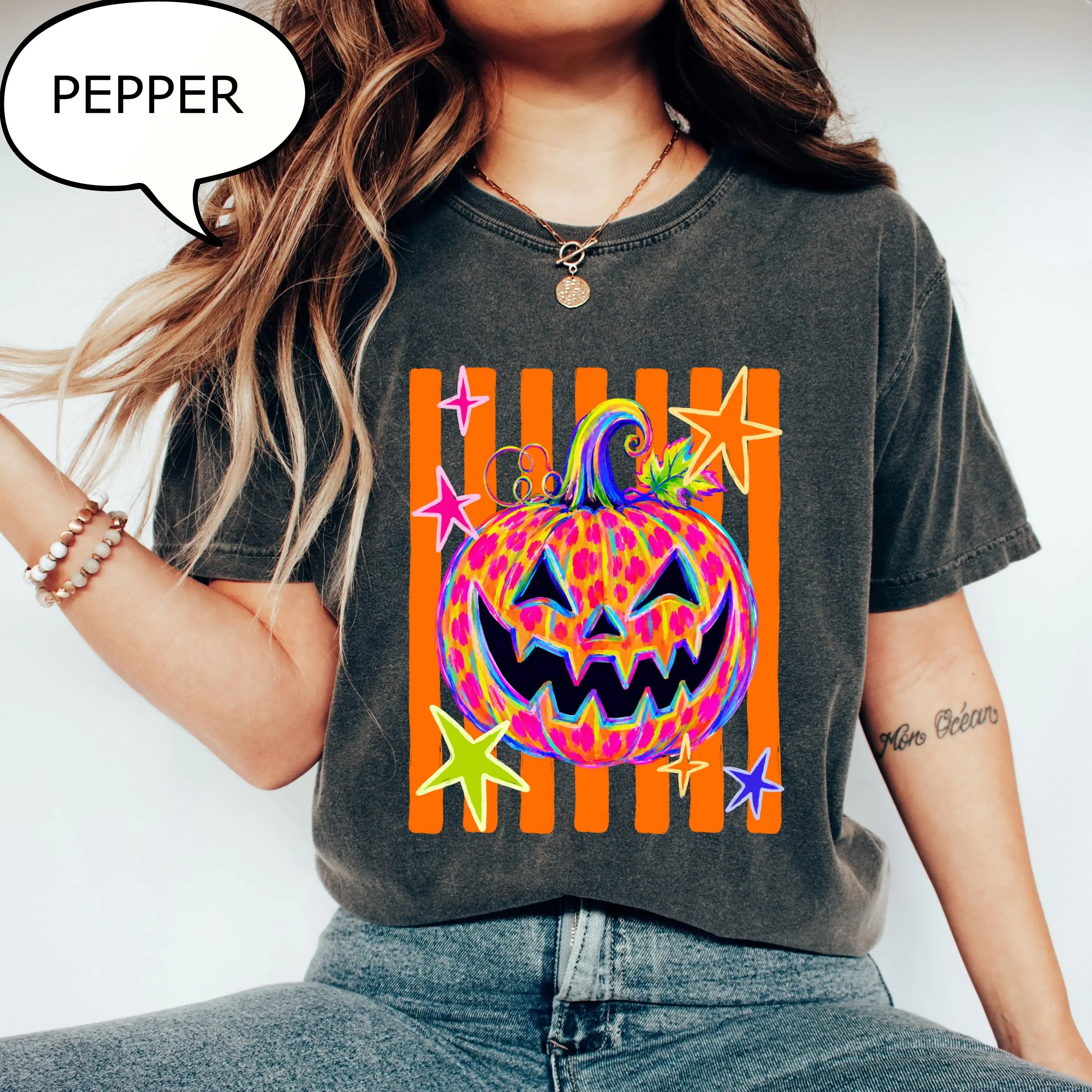 Comfort Colors Witchy Pumpkin T-Shirt, Retro Halloween Spooky Graphic Tee, Cozy Fall Gift