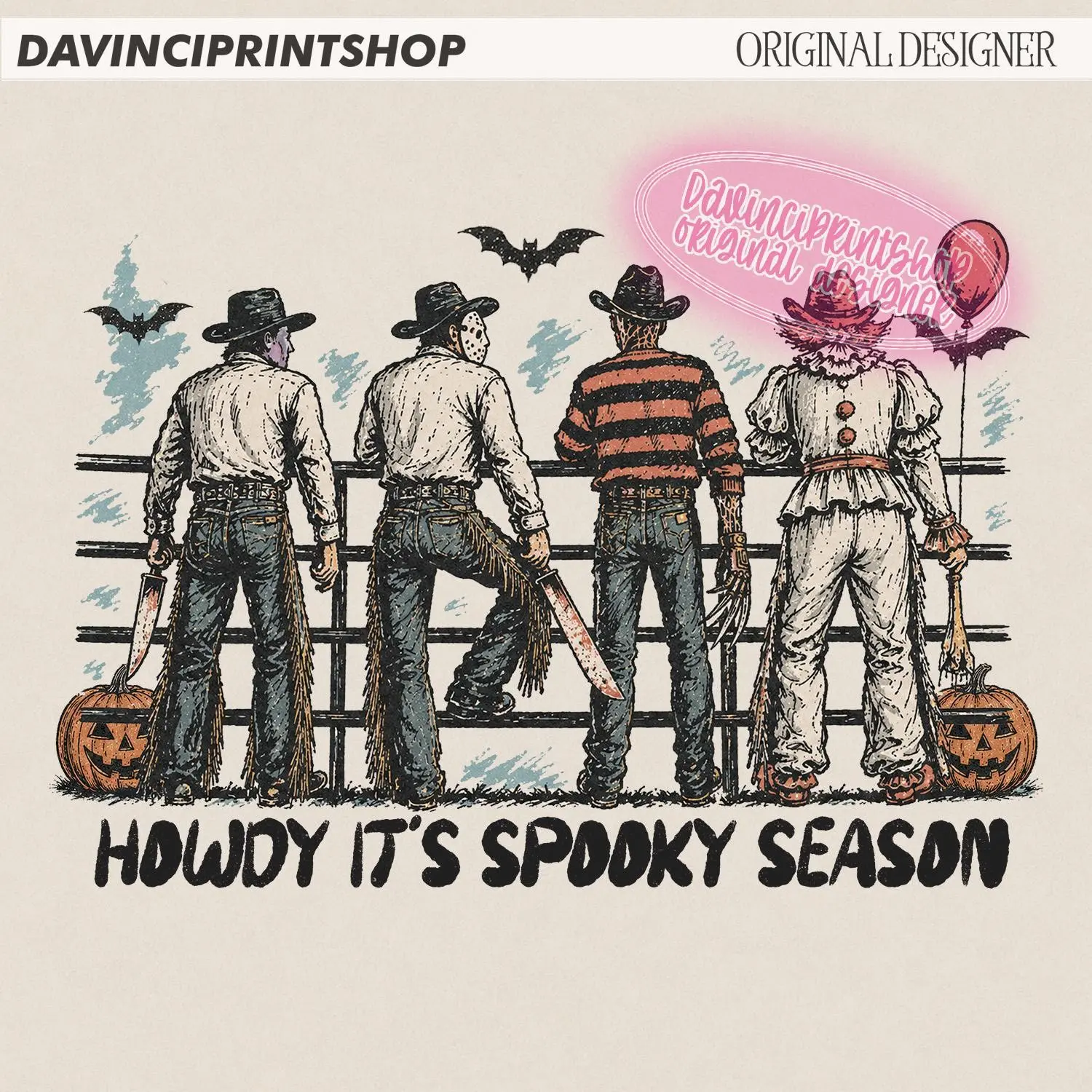 Comfort Colors Howdy Its Spooky Season Shirt, Western Retro Cowboy Country Cute Fall Halloween Graphic Tee - photo 2
