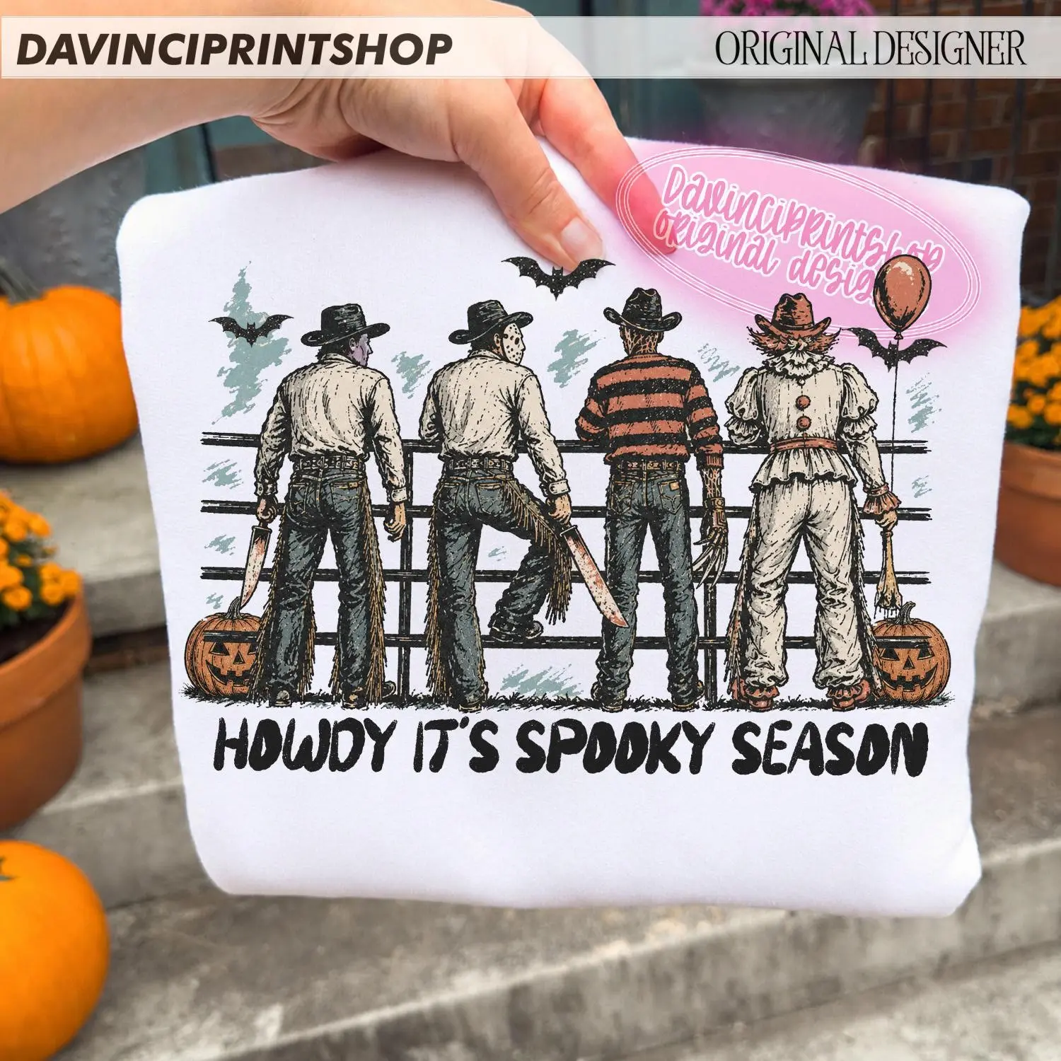Comfort Colors Howdy Its Spooky Season Shirt, Western Retro Cowboy Country Cute Fall Halloween Graphic Tee - photo 4