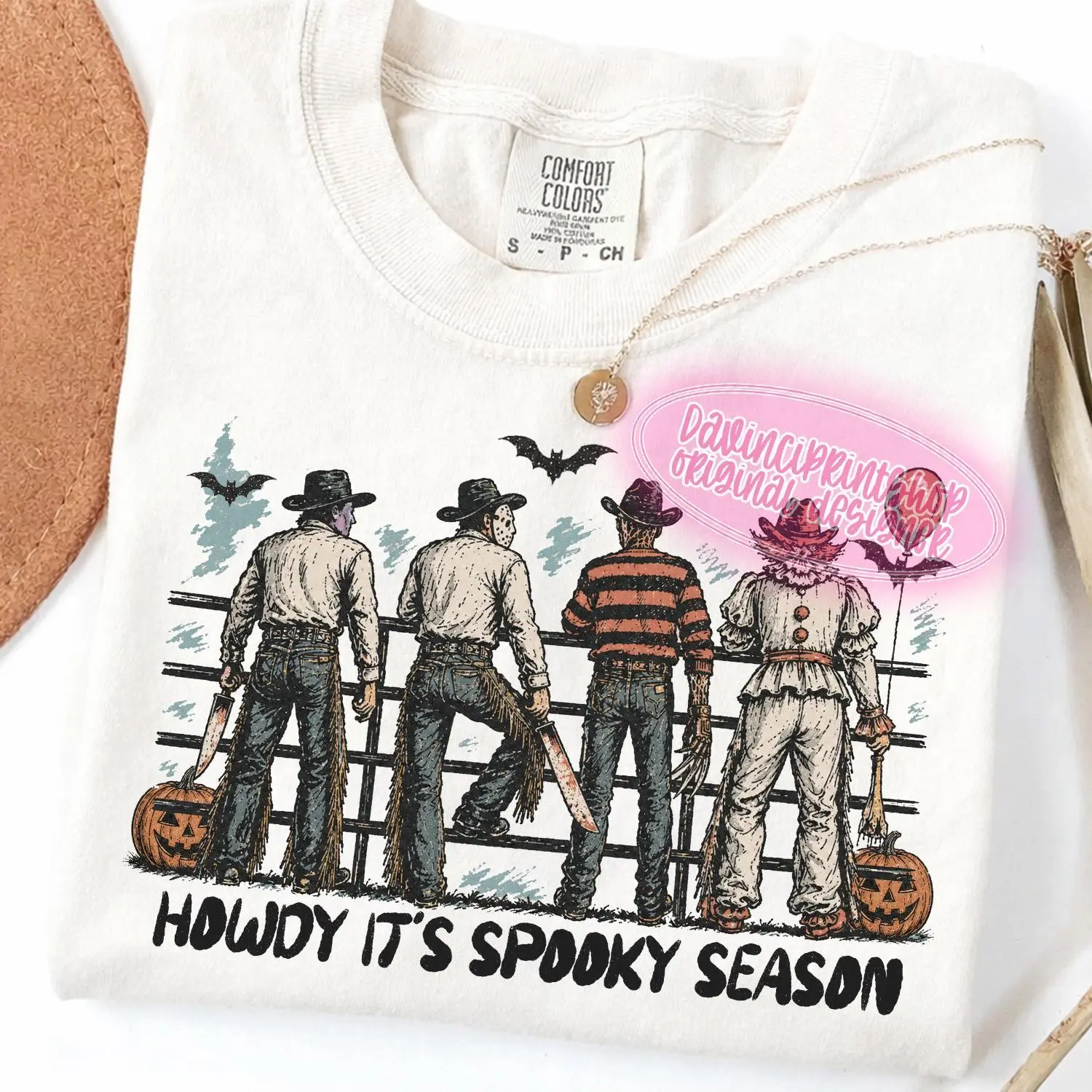 Comfort Colors Howdy Its Spooky Season Shirt, Western Retro Cowboy Country Cute Fall Halloween Graphic Tee - photo 5