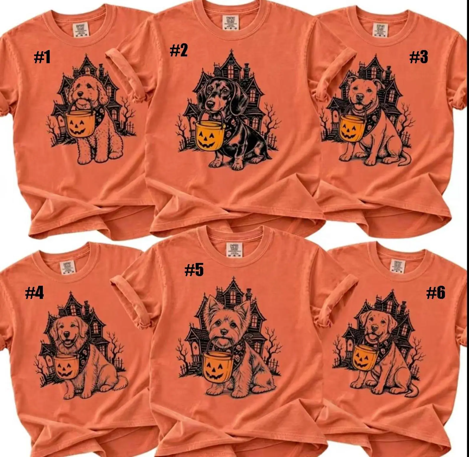 Comfort Colors Yam 30+ Dog Breeds Halloween Shirt, Funny Pumpkin Candy Bucket Tee, Cute Trick Or Treat Dog Costume Lover Top