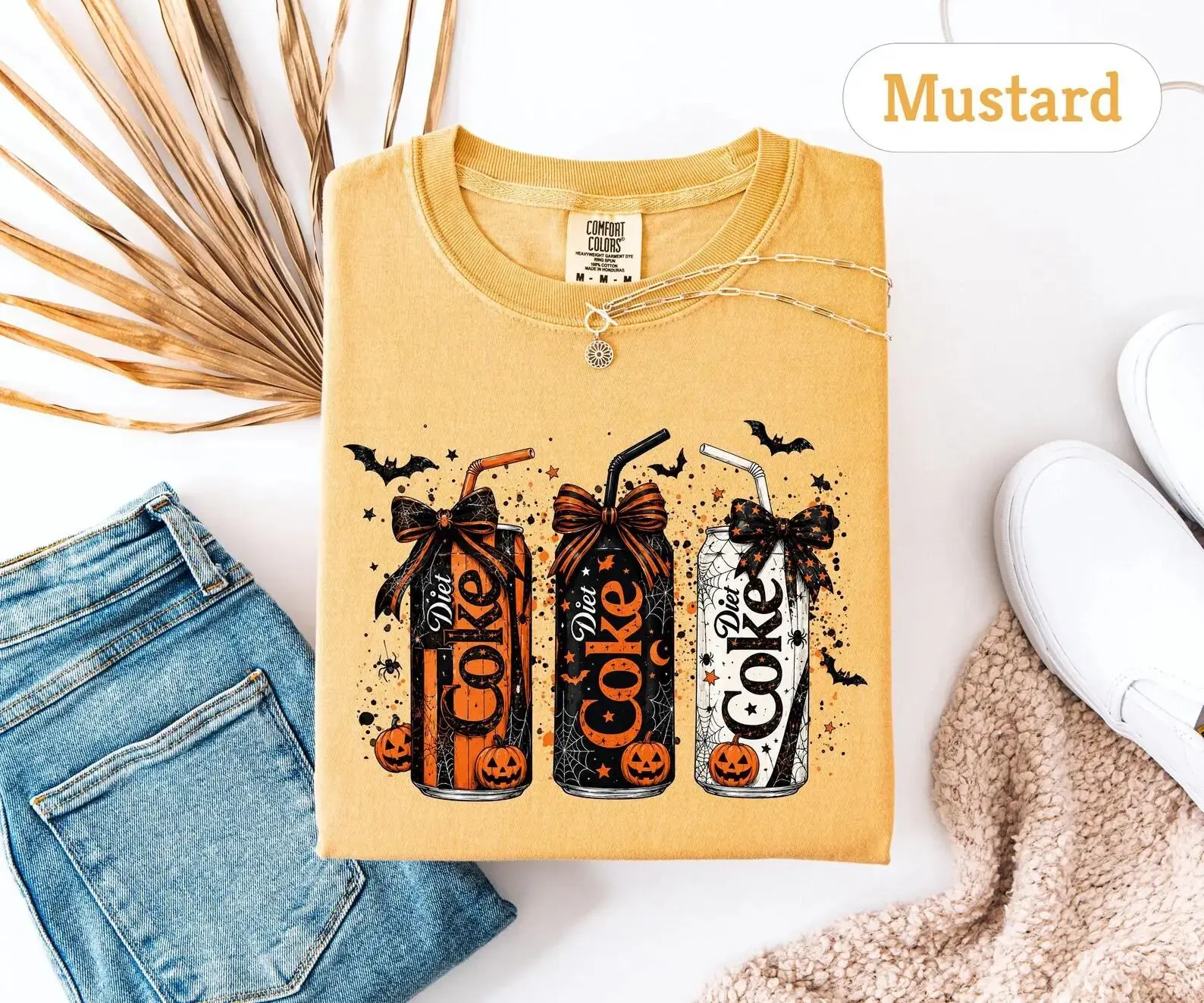 Coquette Bow Spooky Soda Can Sweatshirt, Comfort Colors Halloween Horror Lover Crewneck, Cute Women's Fall Season Top - photo 3