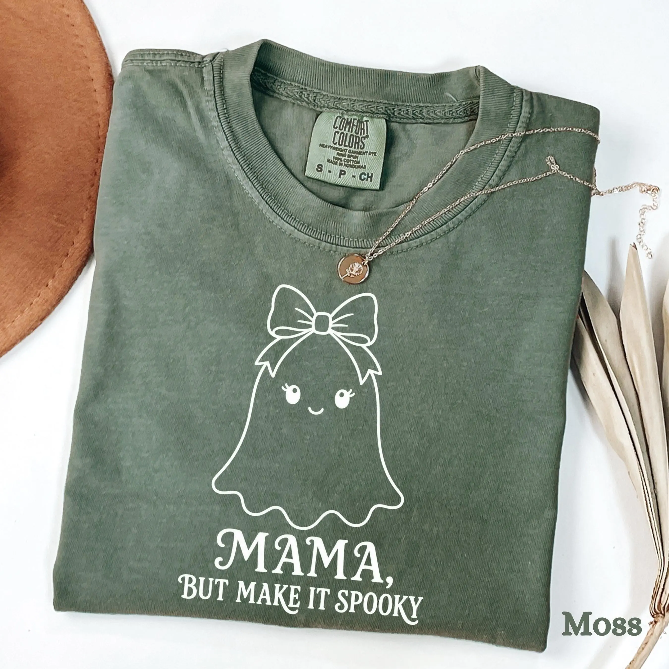 Comfort Colors Coquette Halloween Mama Shirt, Cute Bow Aesthetic Spooky Mom Fall Gift Tee - photo 2