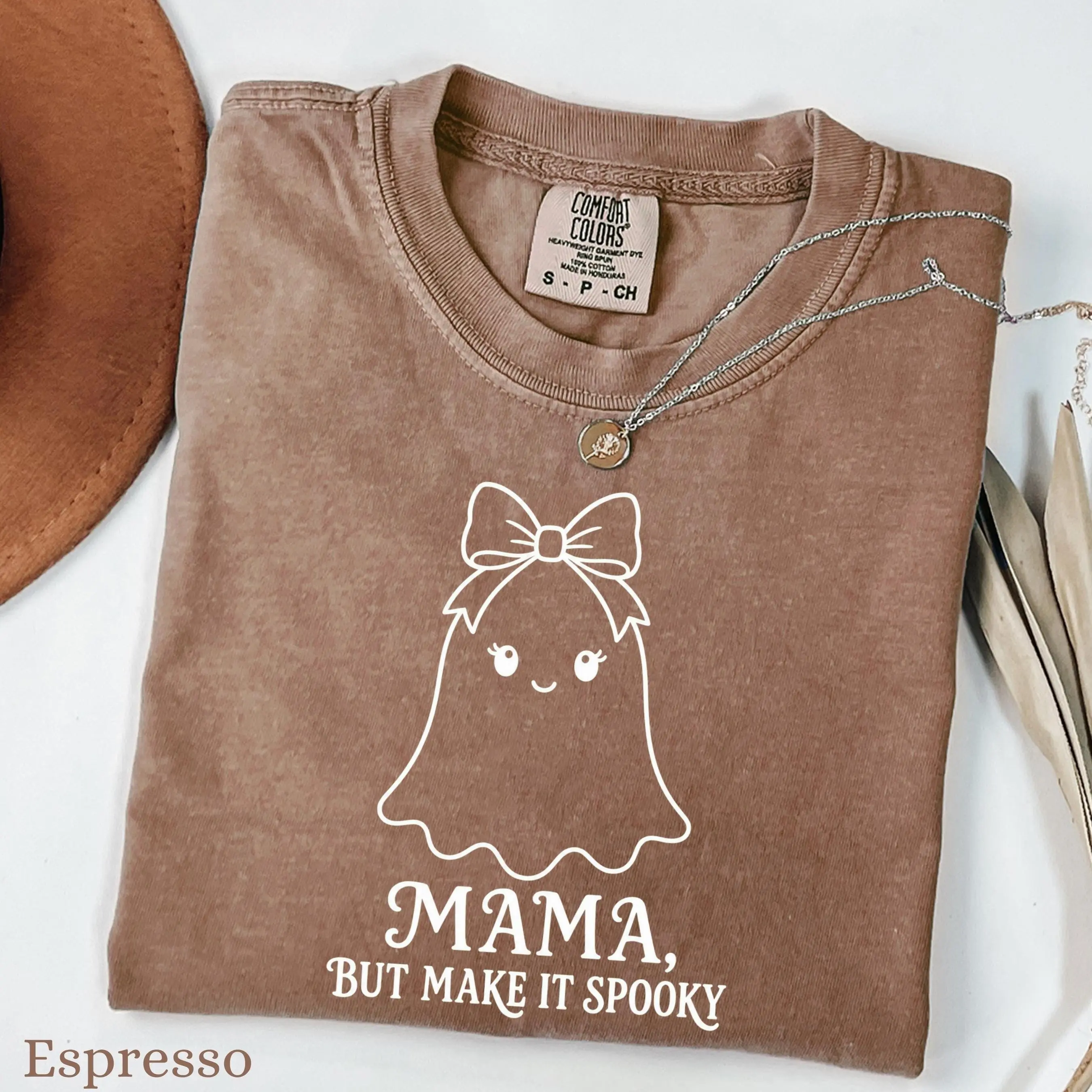 Comfort Colors Coquette Halloween Mama Shirt, Cute Bow Aesthetic Spooky Mom Fall Gift Tee - photo 3