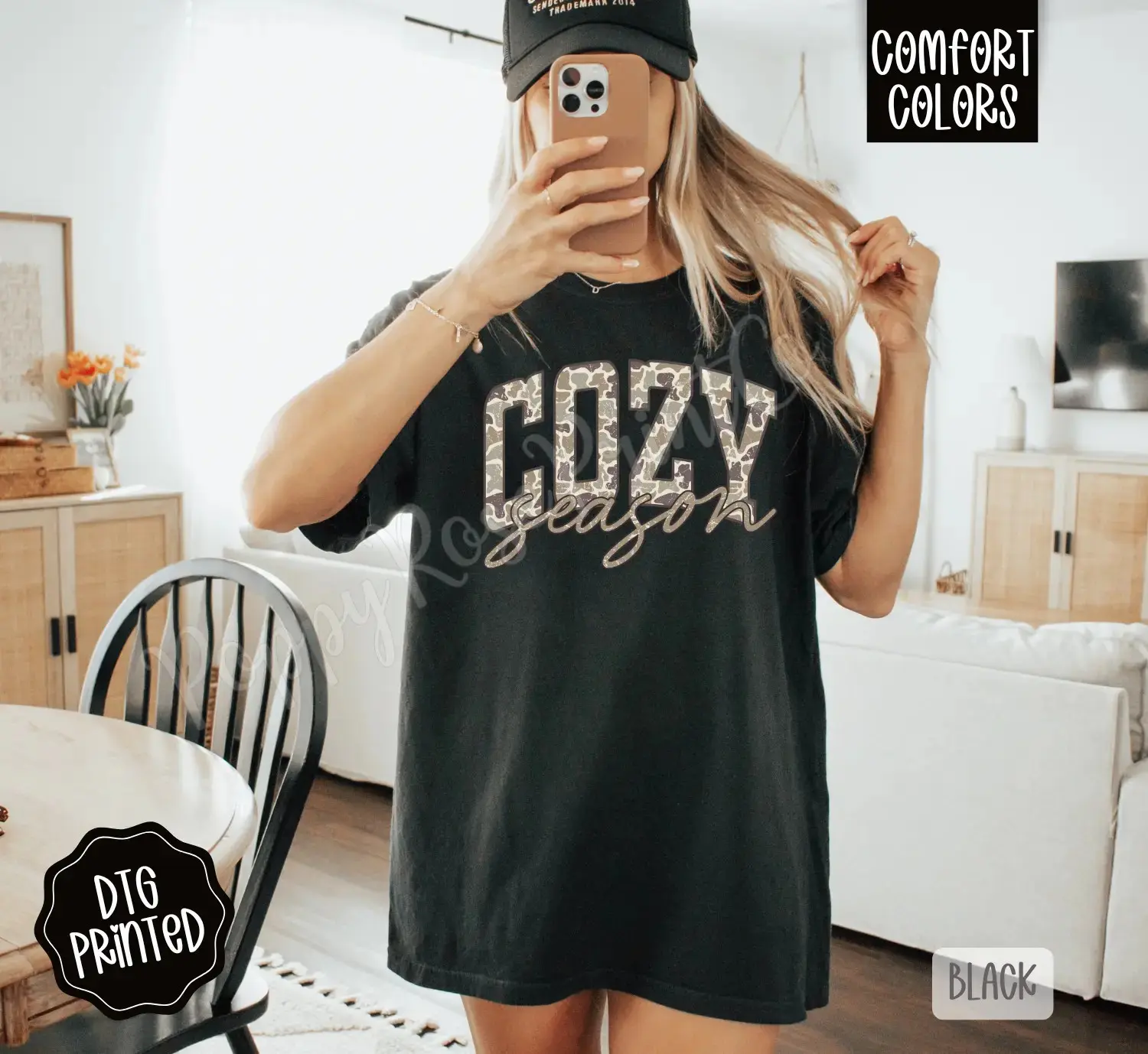 Cozy Season Comfort Colors Shirt, Trendy Women's Fall Graphic Tee, Oversized Autumn Casual Short Sleeve Top, Cute Pumpkin Spice - photo 5