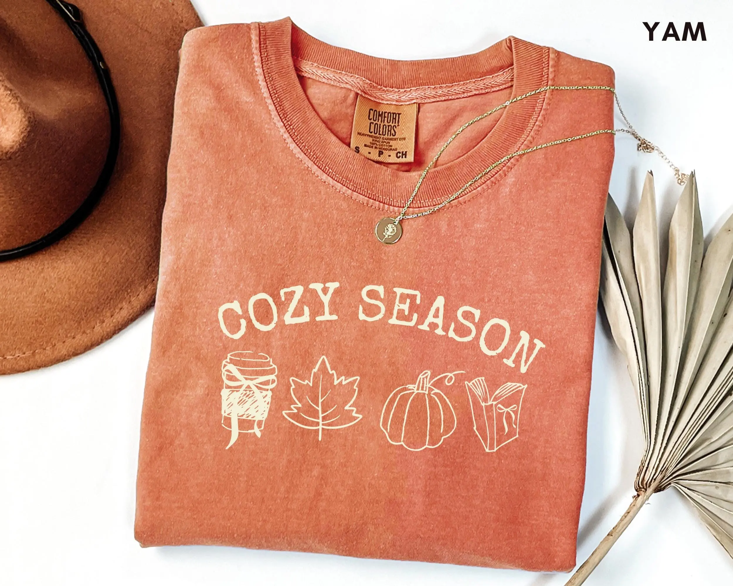 Cozy Coquette Pumpkin Season Shirt, Cute Book Lover Coffee Latte Autumn Leaf Fall Graphic Tee for Women