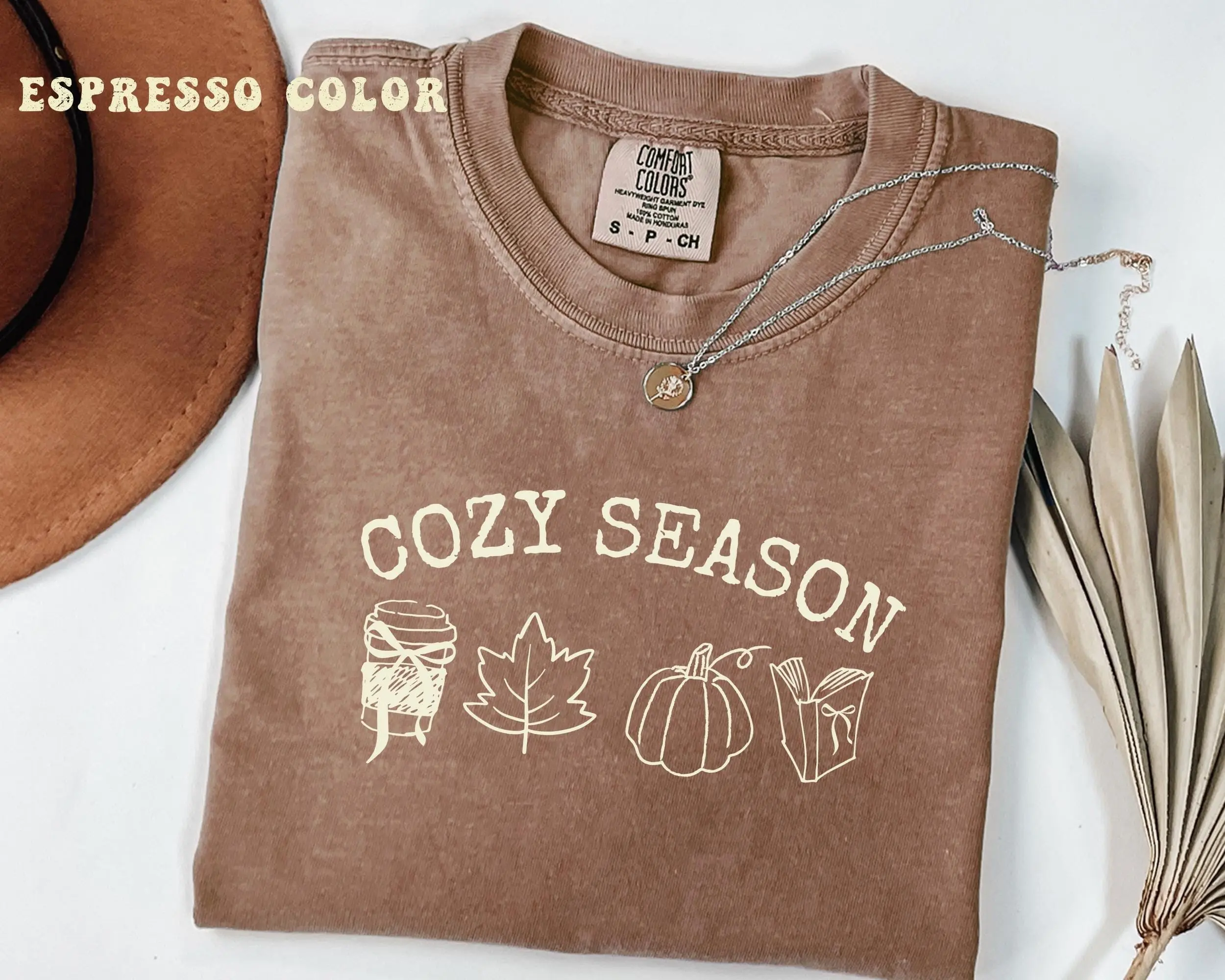 Cozy Coquette Pumpkin Season Shirt, Cute Book Lover Coffee Latte Autumn Leaf Fall Graphic Tee for Women - photo 2
