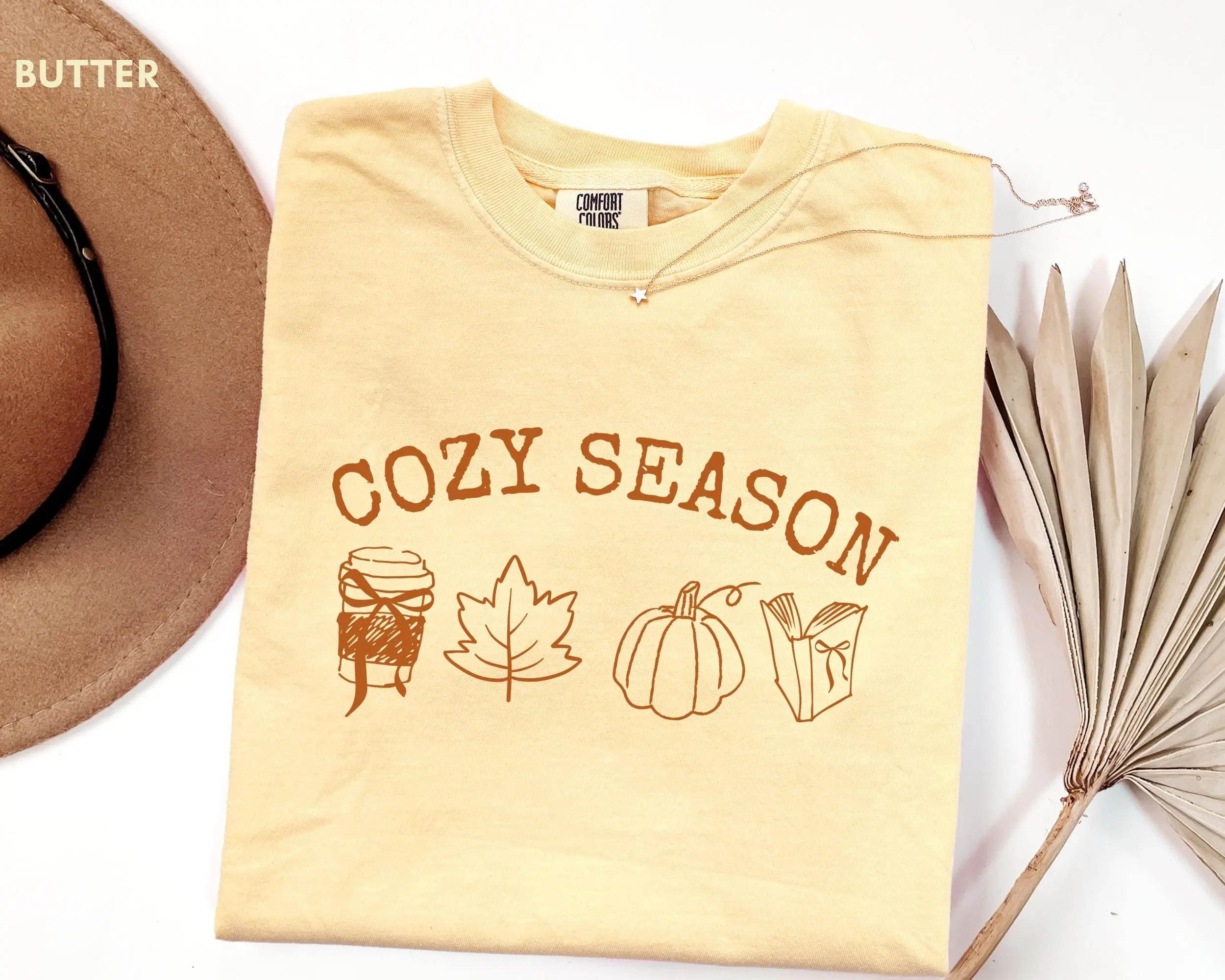 Cozy Coquette Pumpkin Season Shirt, Cute Book Lover Coffee Latte Autumn Leaf Fall Graphic Tee for Women - photo 3