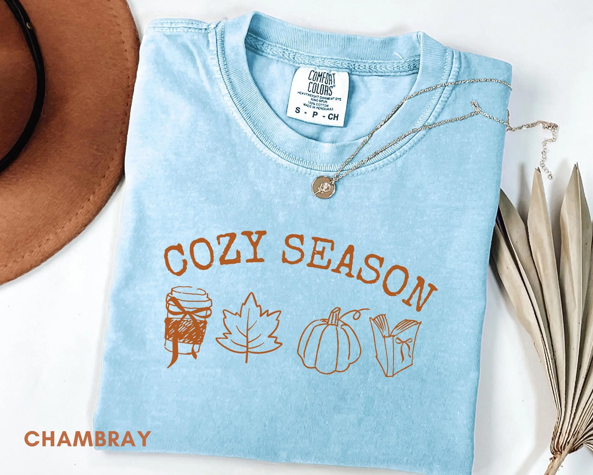 Cozy Coquette Pumpkin Season Shirt, Cute Book Lover Coffee Latte Autumn Leaf Fall Graphic Tee for Women - photo 4
