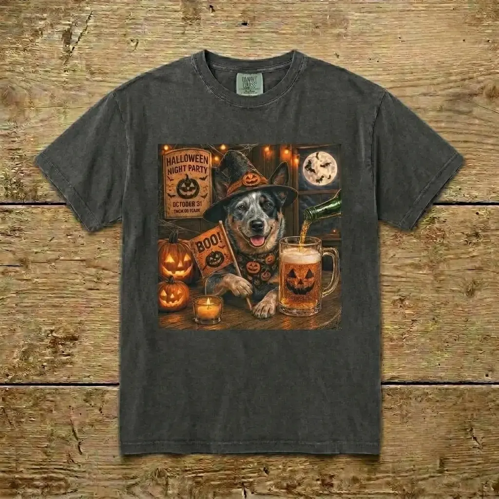Custom Witch Dog Mom Halloween T-Shirt, Funny Cute Summerween Drinking Party Short Sleeve Tee for Women - photo 2