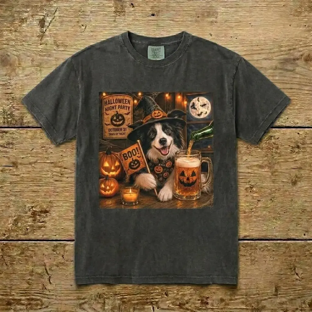 Custom Witch Dog Mom Halloween T-Shirt, Funny Cute Summerween Drinking Party Short Sleeve Tee for Women - photo 5
