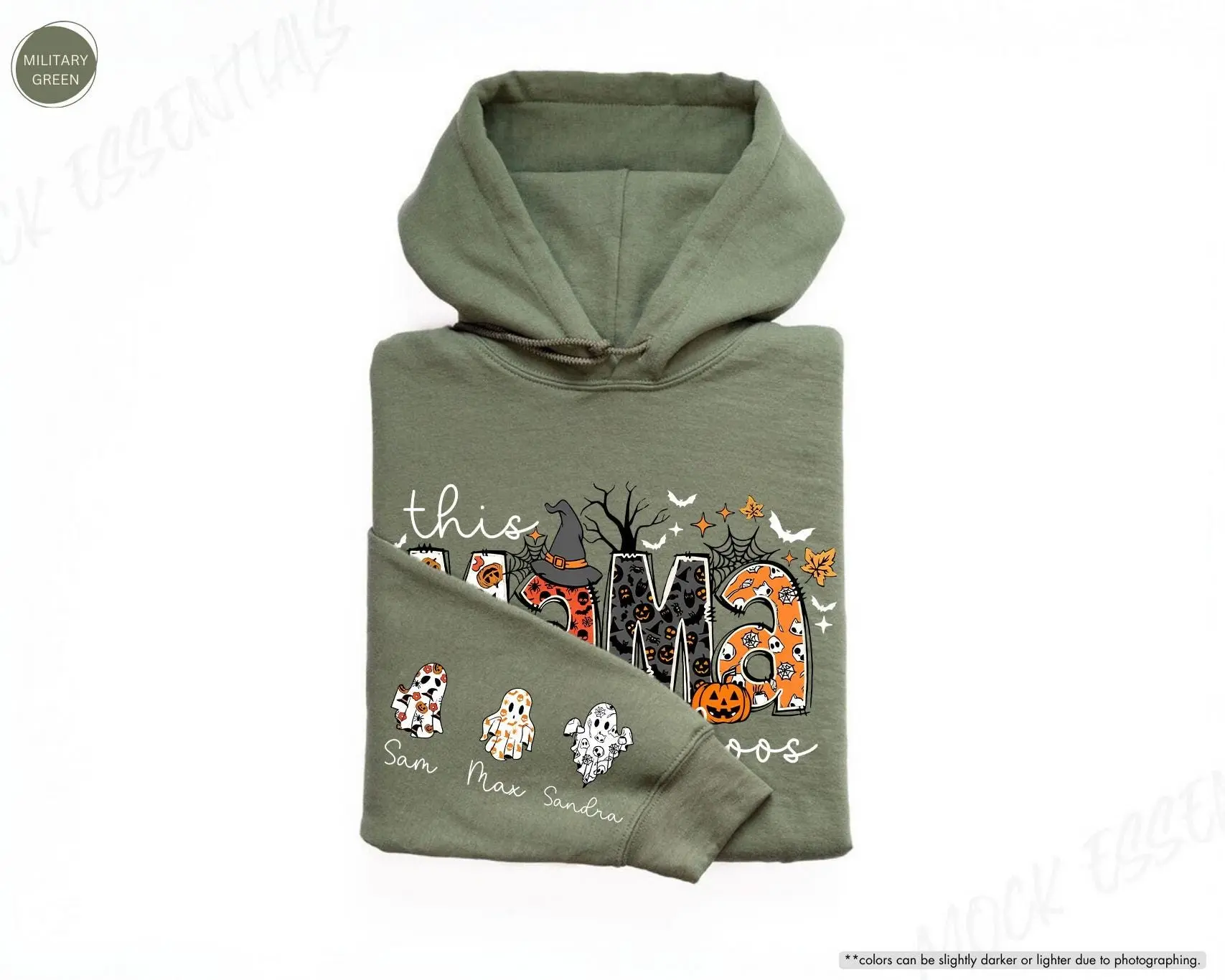 Custom Left Hand This Mama Loves Her Boos Sweatshirt, Halloween Crewneck, Personalized Mom Gift - photo 4