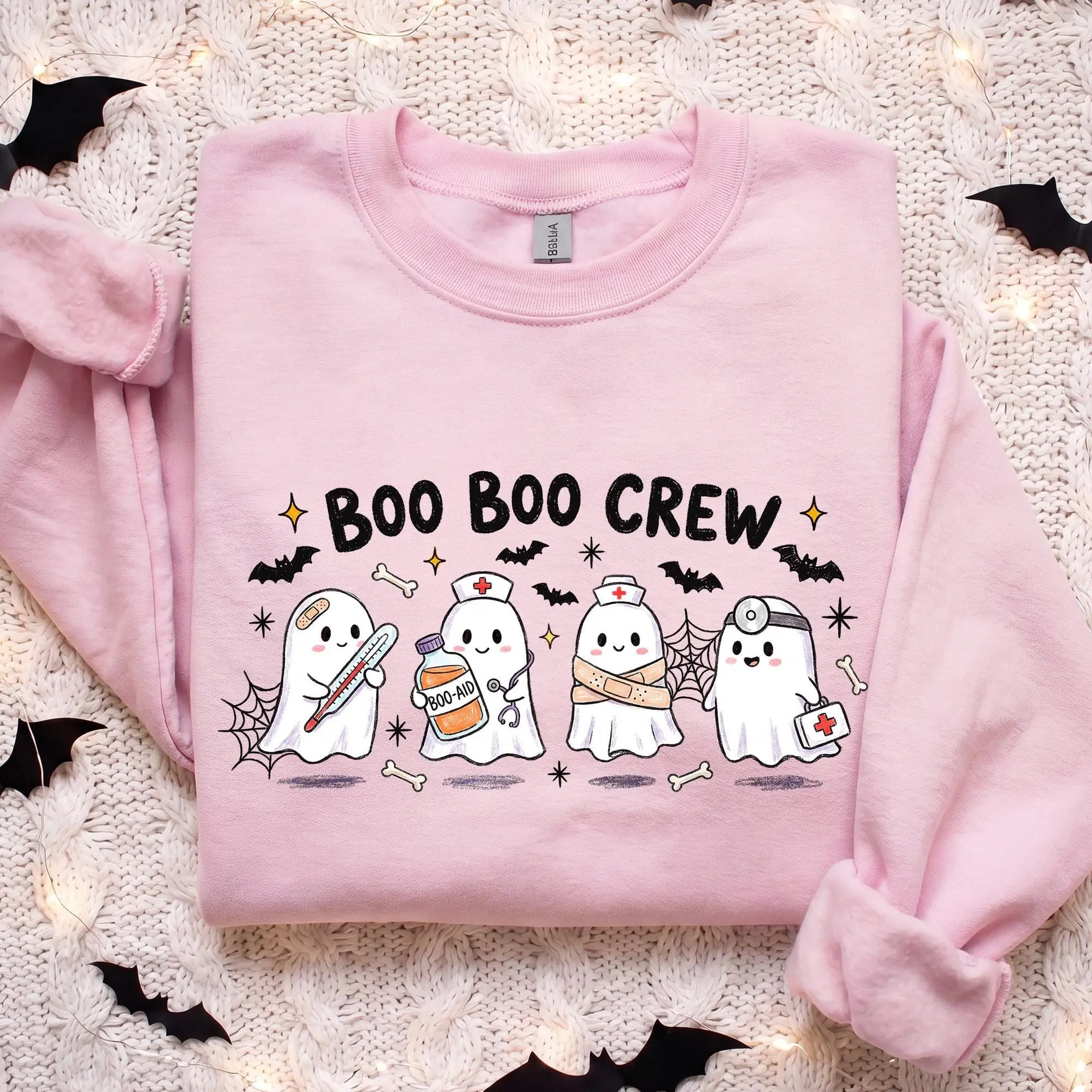 Comfort Colors Cute Boo Crew Shirt, Pediatric Nurse Halloween Tee, Ghost Medical Staff Spooky ER Autumn Gift - photo 5