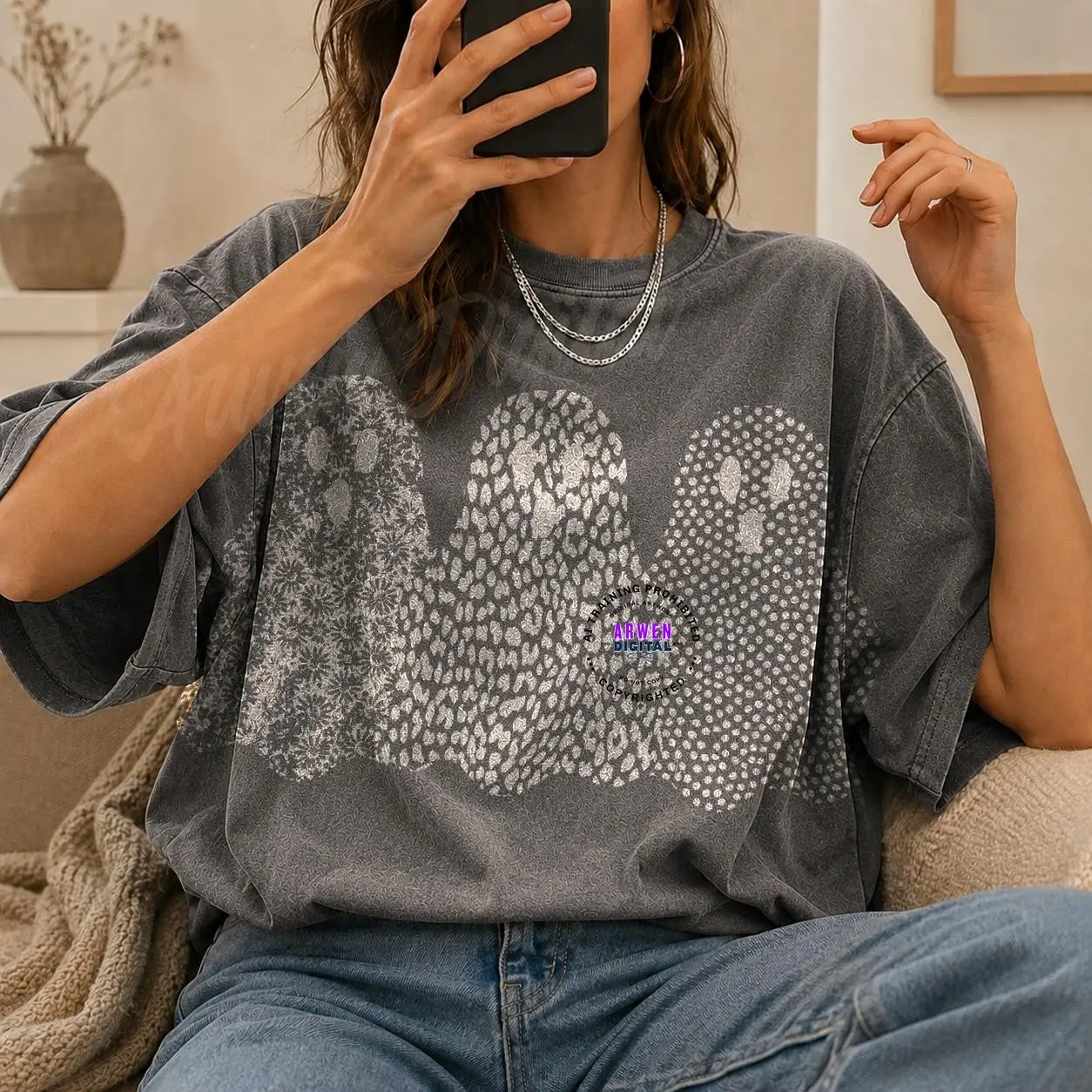 Cute Ghost Halloween Trio Shirt, Polka Dot Trendy Boutique Tee, Coquette Spooky Season Design
