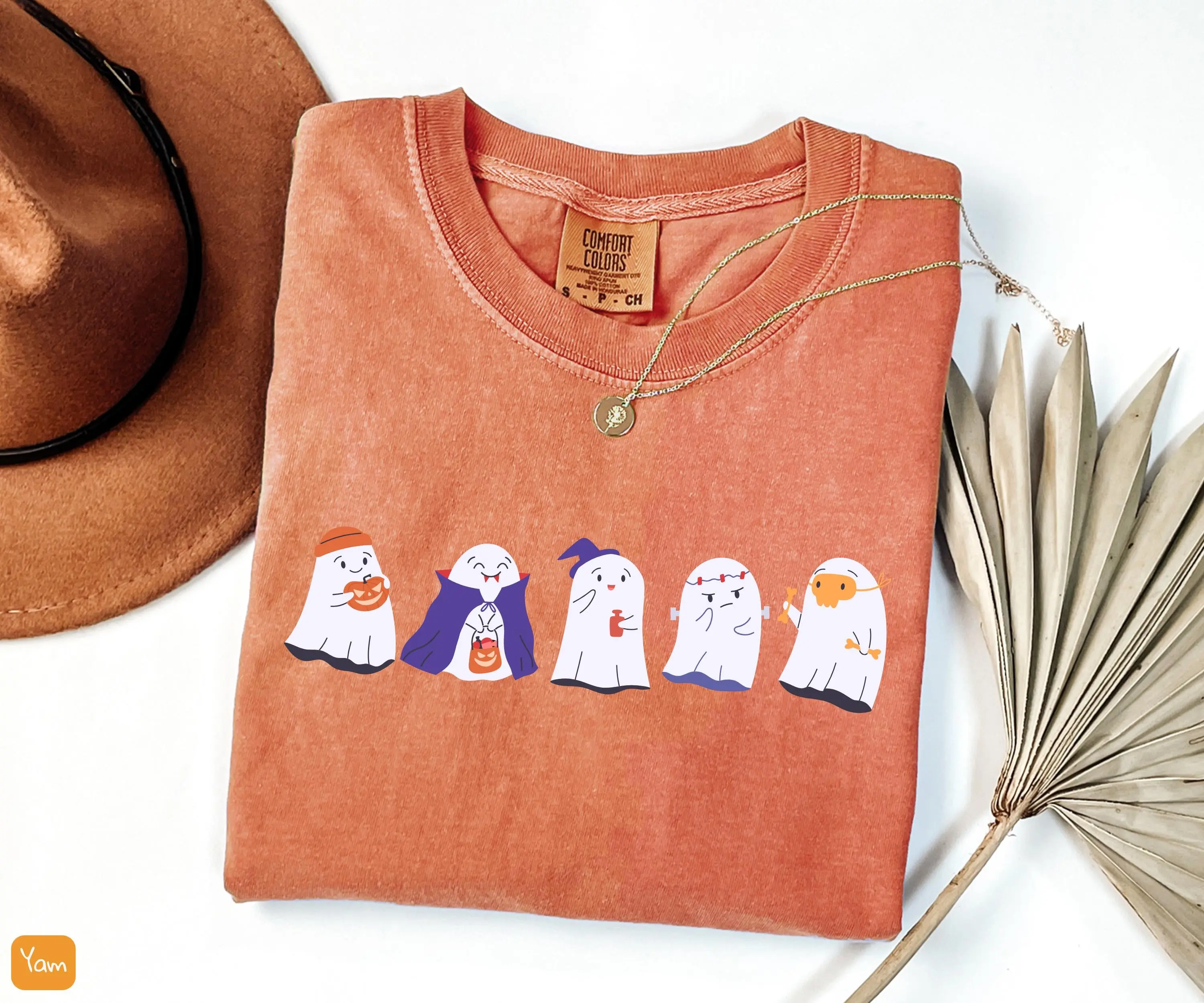 Cute Halloween Ghosts Comfort Colors Shirt, Spooky Costume Tee