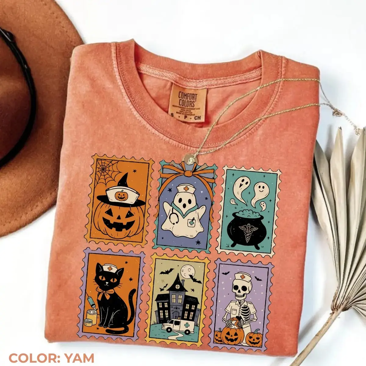 Comfort Colors Cute Medical Nurse Halloween Sweatshirt, Spooky Funny Healthcare Fall Nursing Crewneck for RN CNA