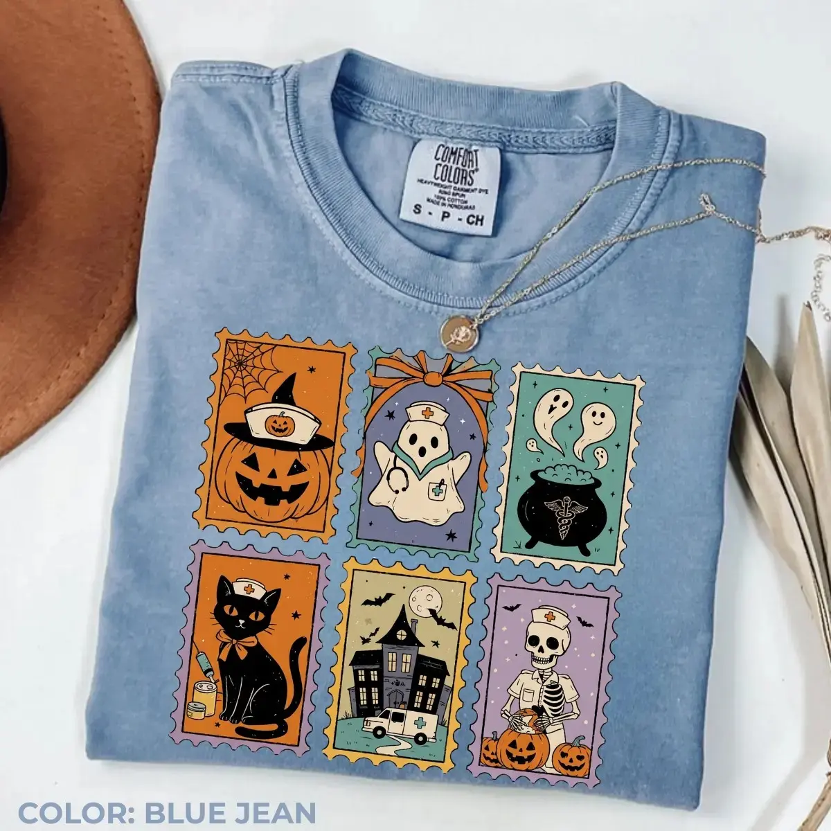 Comfort Colors Cute Medical Nurse Halloween Sweatshirt, Spooky Funny Healthcare Fall Nursing Crewneck for RN CNA - photo 4