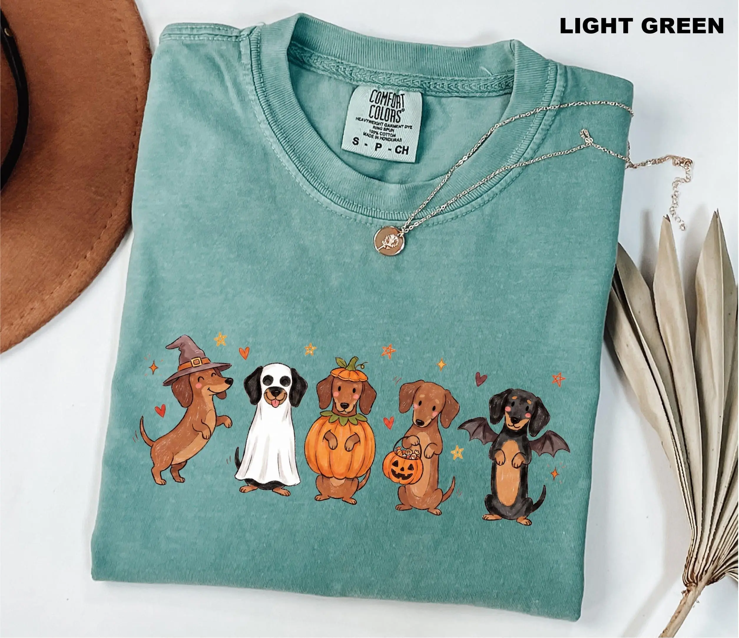 Comfort Colors Cute Wiener Dog Halloween Shirt, Funny Spooky Doxie Mom Lover Gift Tee - photo 2